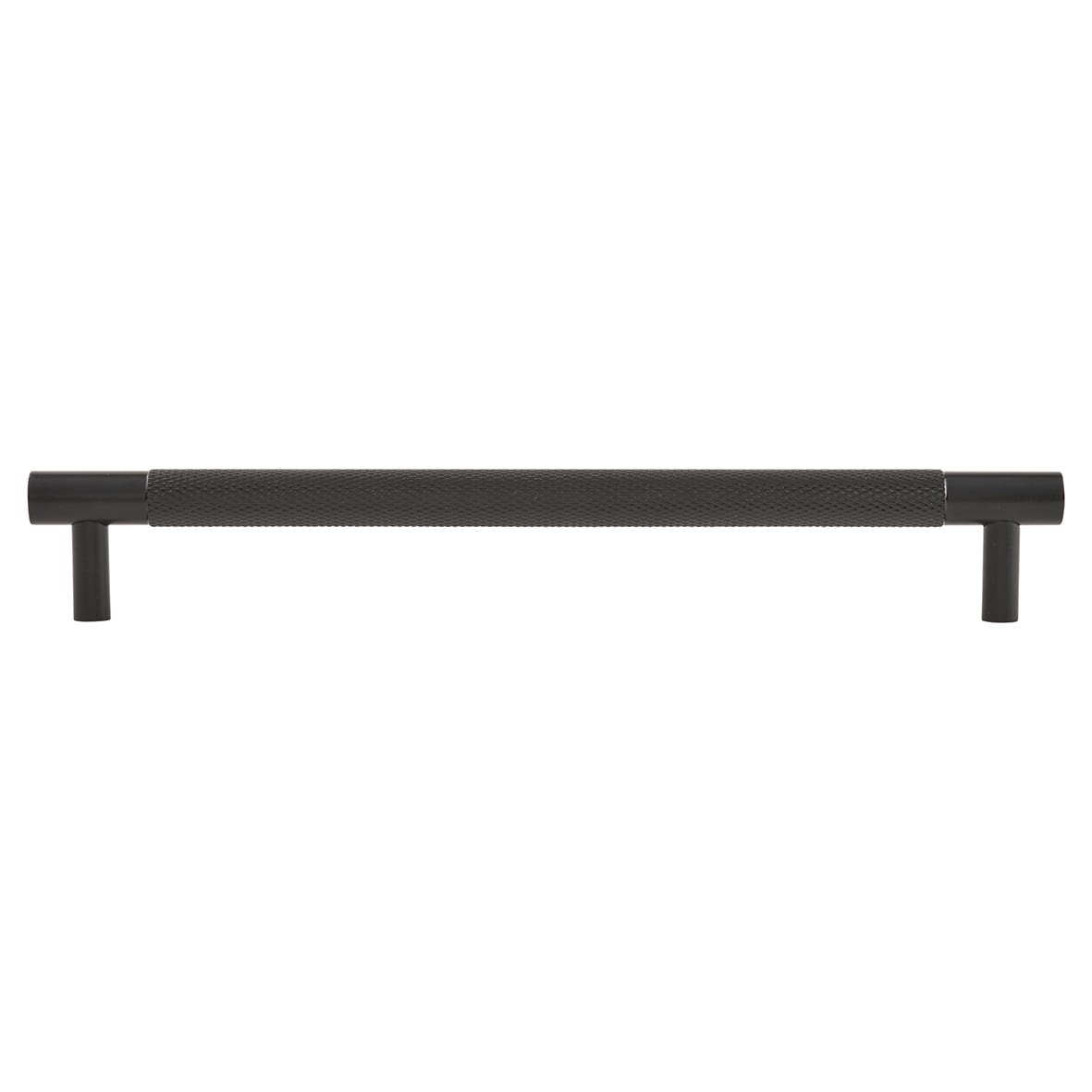 Brunel 13mm Knurled T-Bar Cabinet Pull Handle - 192mm Centres - Matt Black - view 2