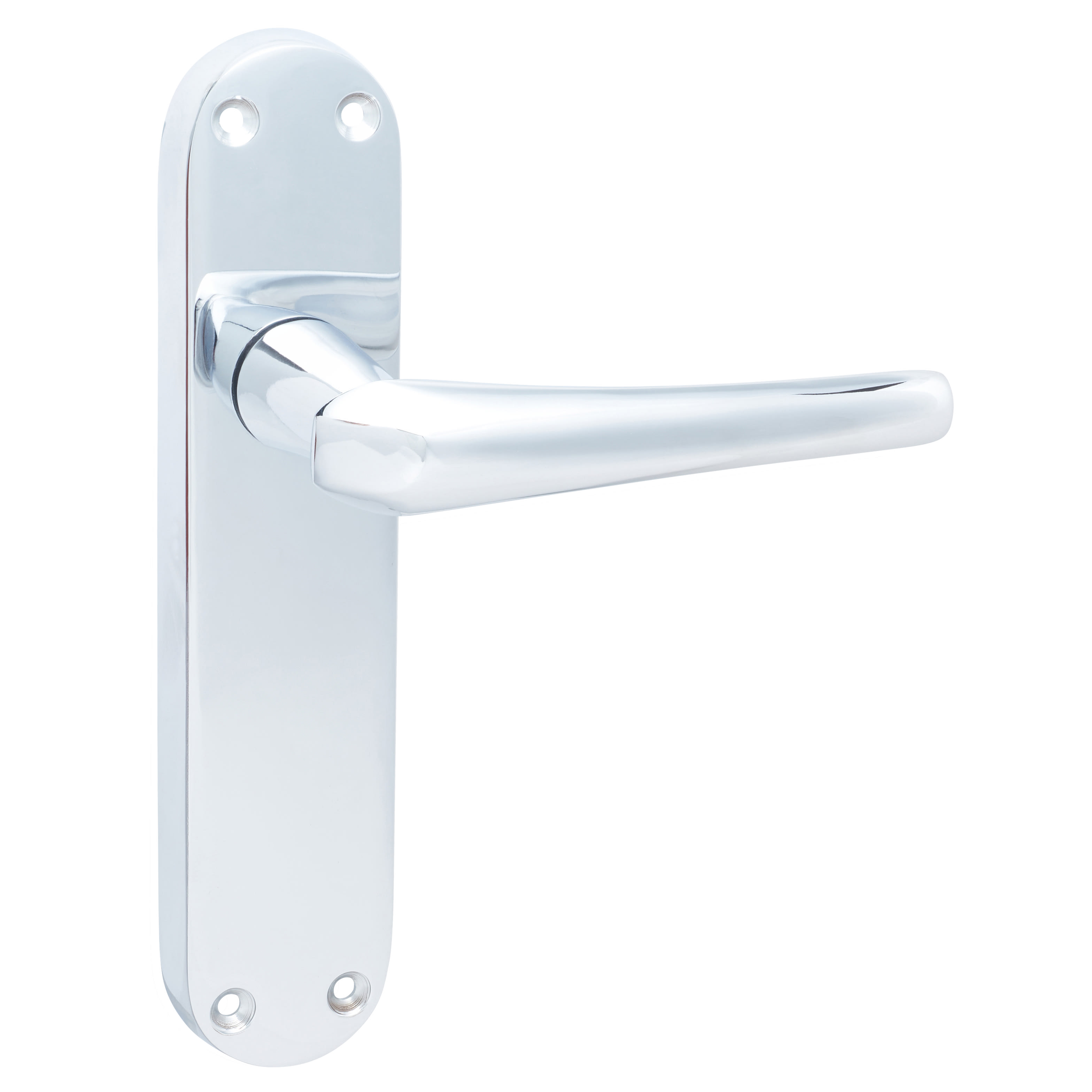 Polished Chrome Latch Door Handles - Naples Range - 182 x 40mm - view 4