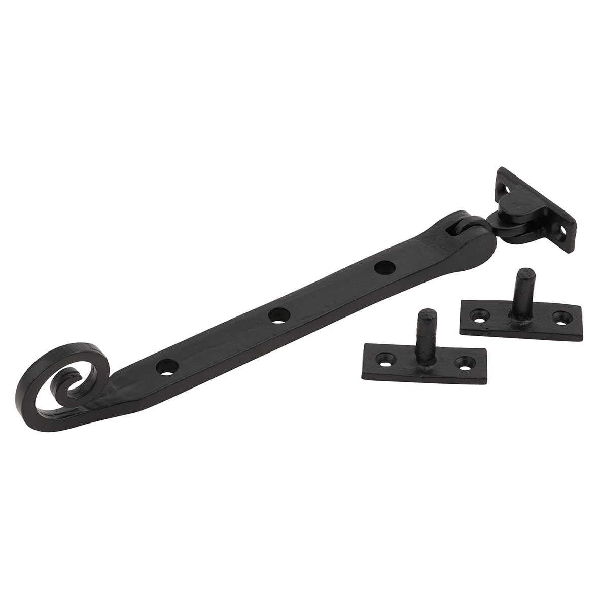 Curly Tail Casement Window Stay - 8"/200mm Length - Smooth Black - view 2