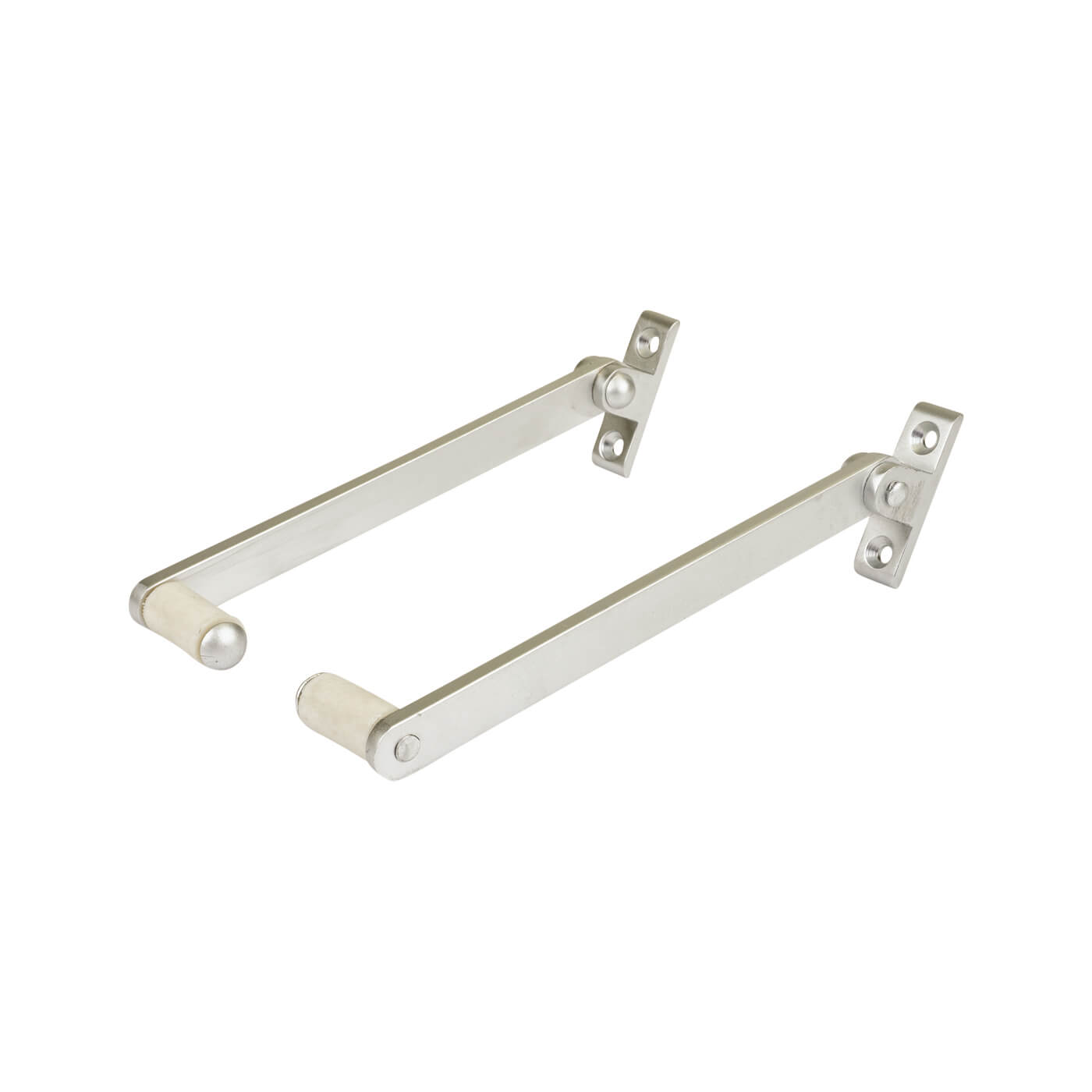 Roller Arm Fanilight Stay - 150mm Length - Satin Aluminium - Pair - view 2