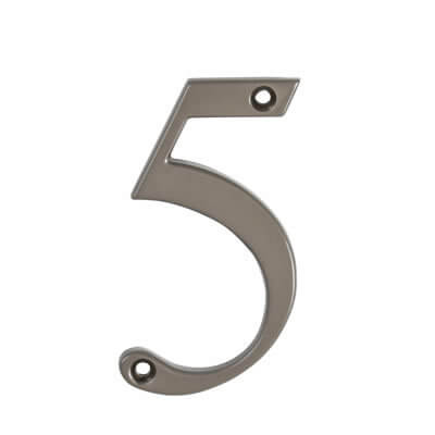 76mm Screw Fix Door Numeral - 5 - Satin Bronze - view 2