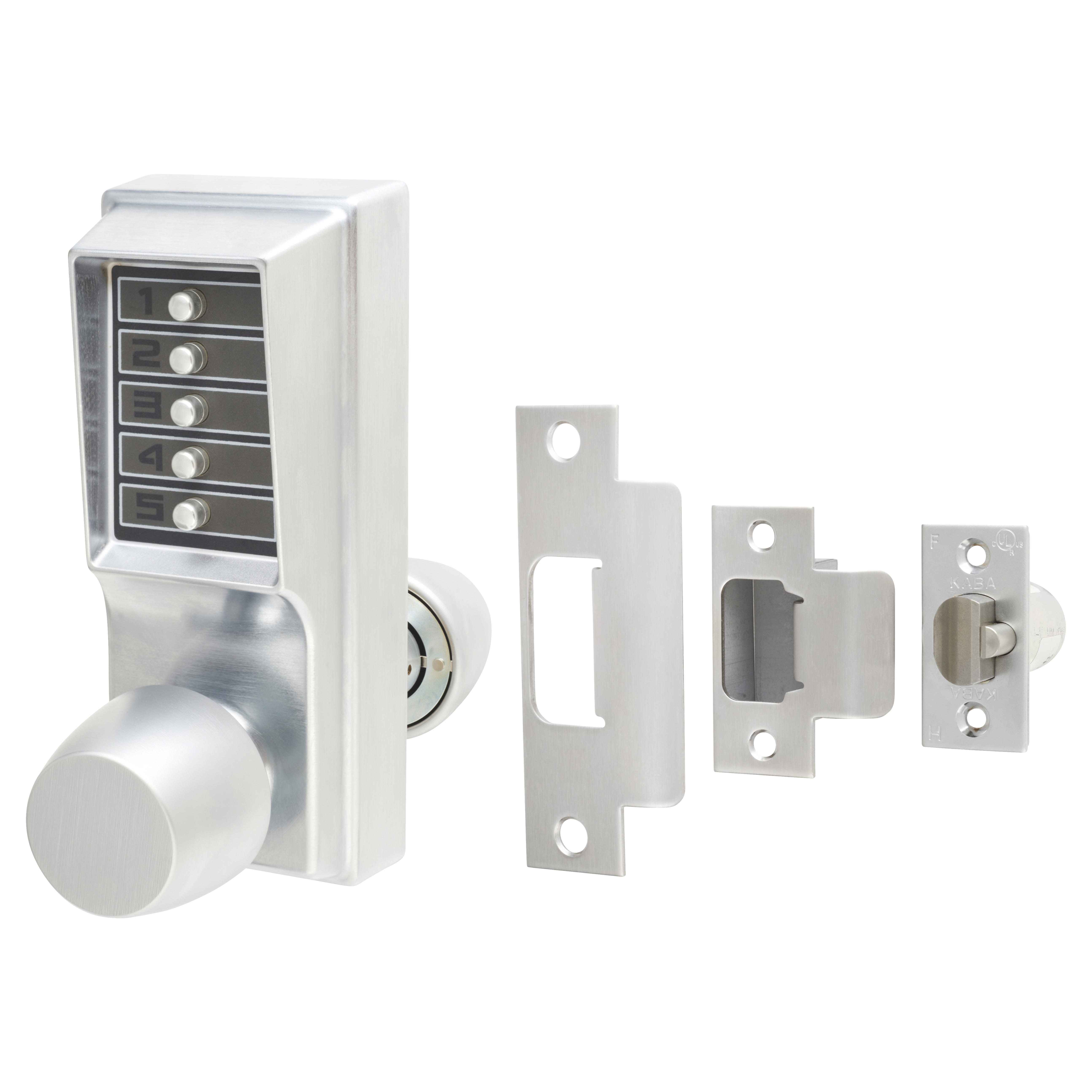 Unican 1000-1 1011 Heavy Duty Push Button Code Lock and Latch - Satin Chrome - view 2