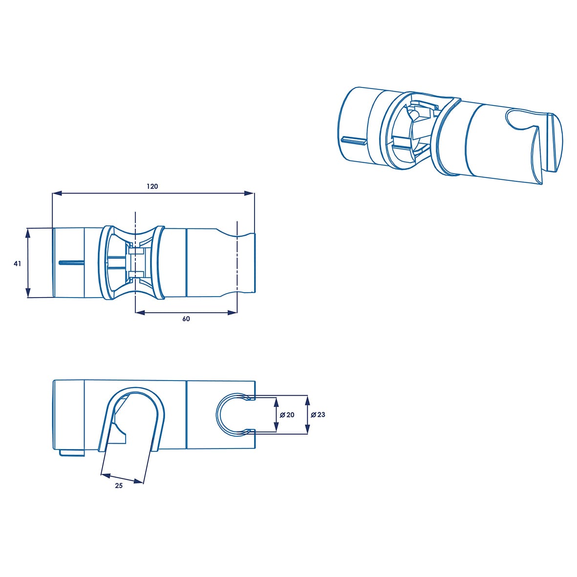 Universal Riser Rail Slider - White - view 3
