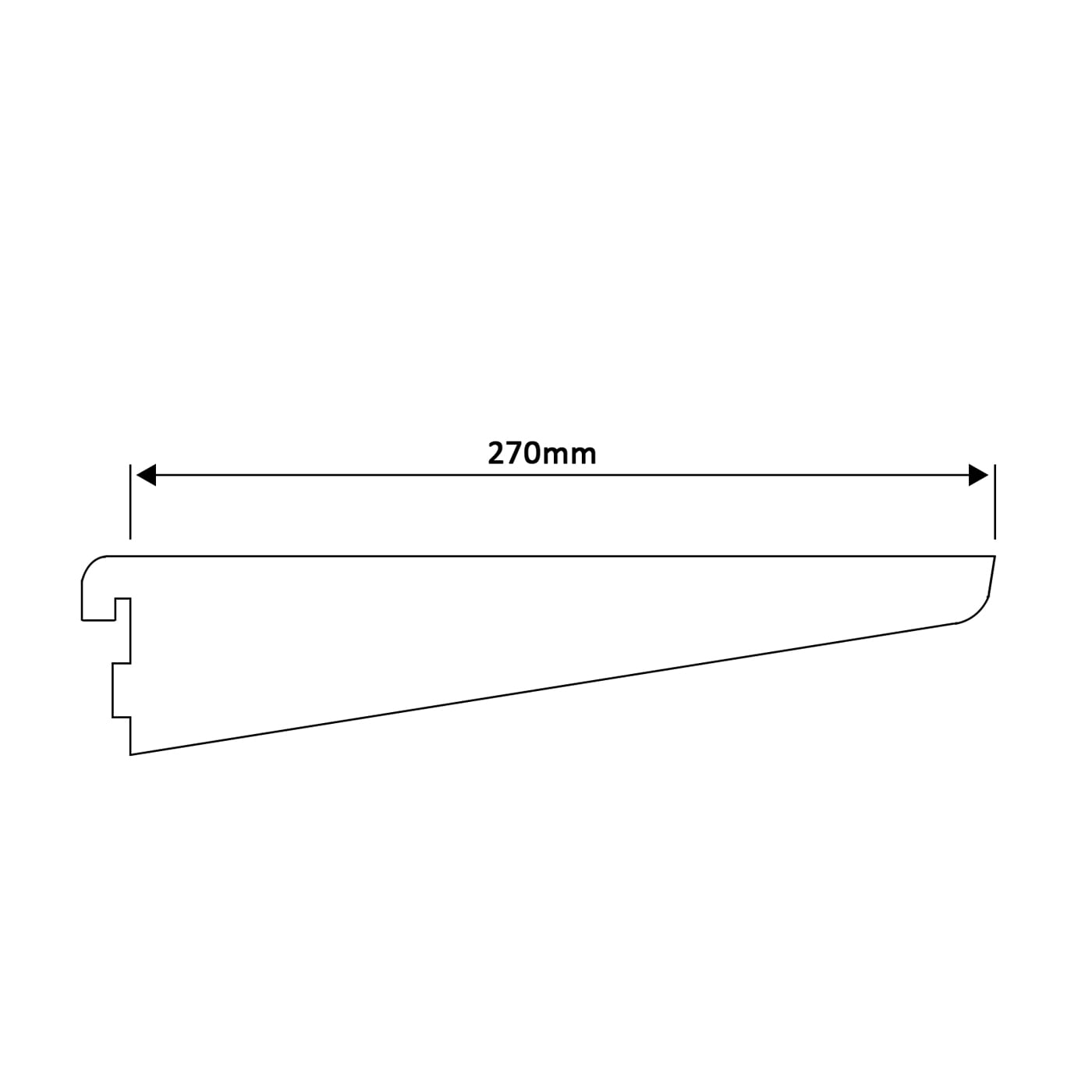 Twin Slot Shelving System - Shelf Bracket for Solid Shelving - 270mm Length - White - view 2