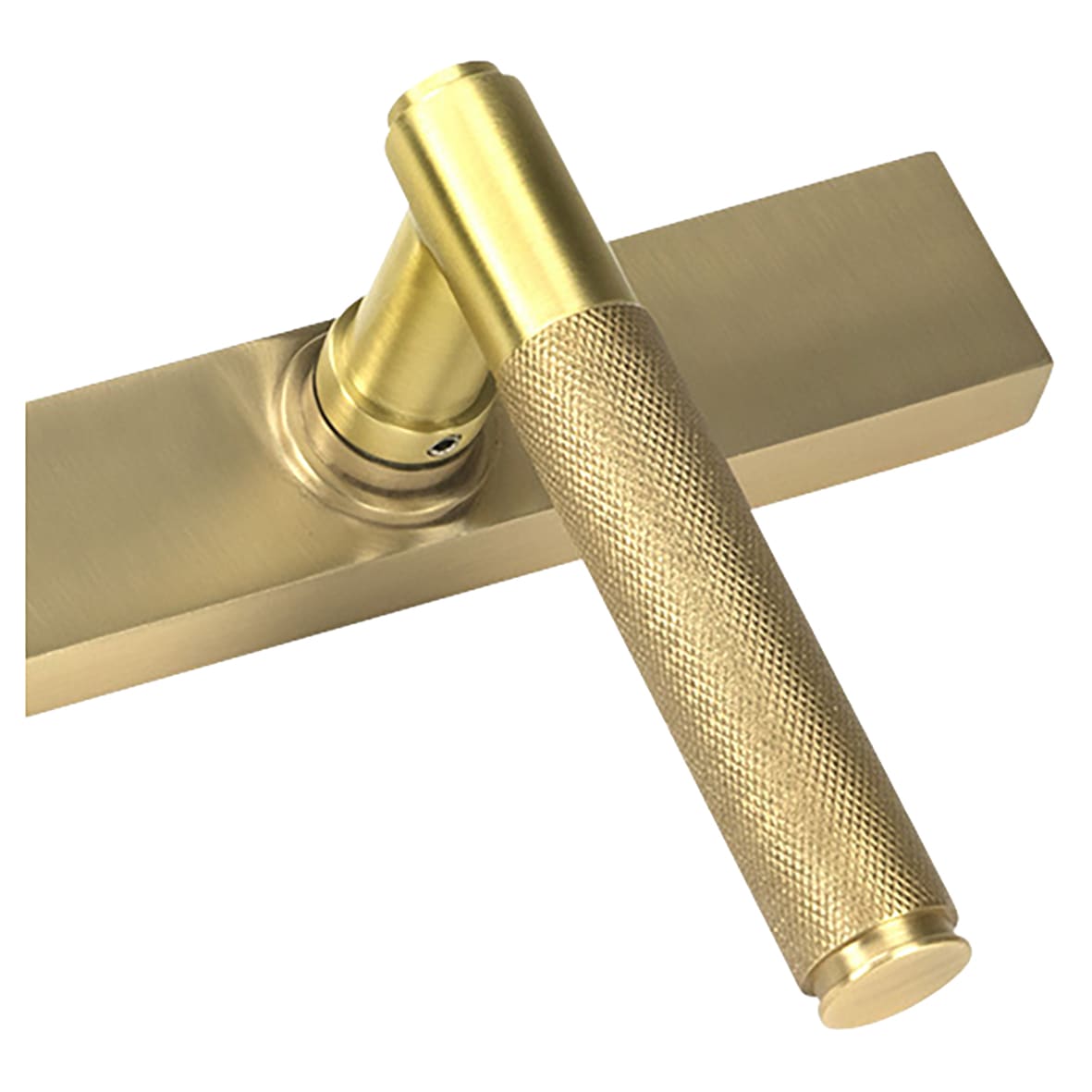 Satin Brass uPVC Slimline Knurled Multipoint Door Handles - 92mm c/c - Brompton Range - view 3