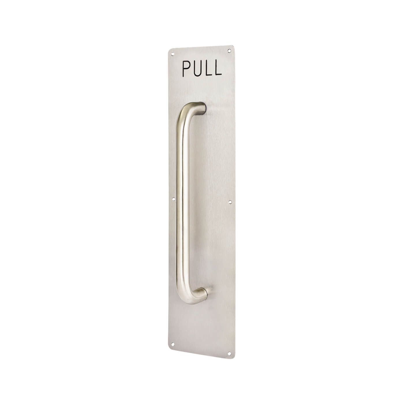 Satin Stainless Steel 19mm D-Bar Door Pull Handle on Plate - PULL - Screw Fix - 500 x 125mm - view 2