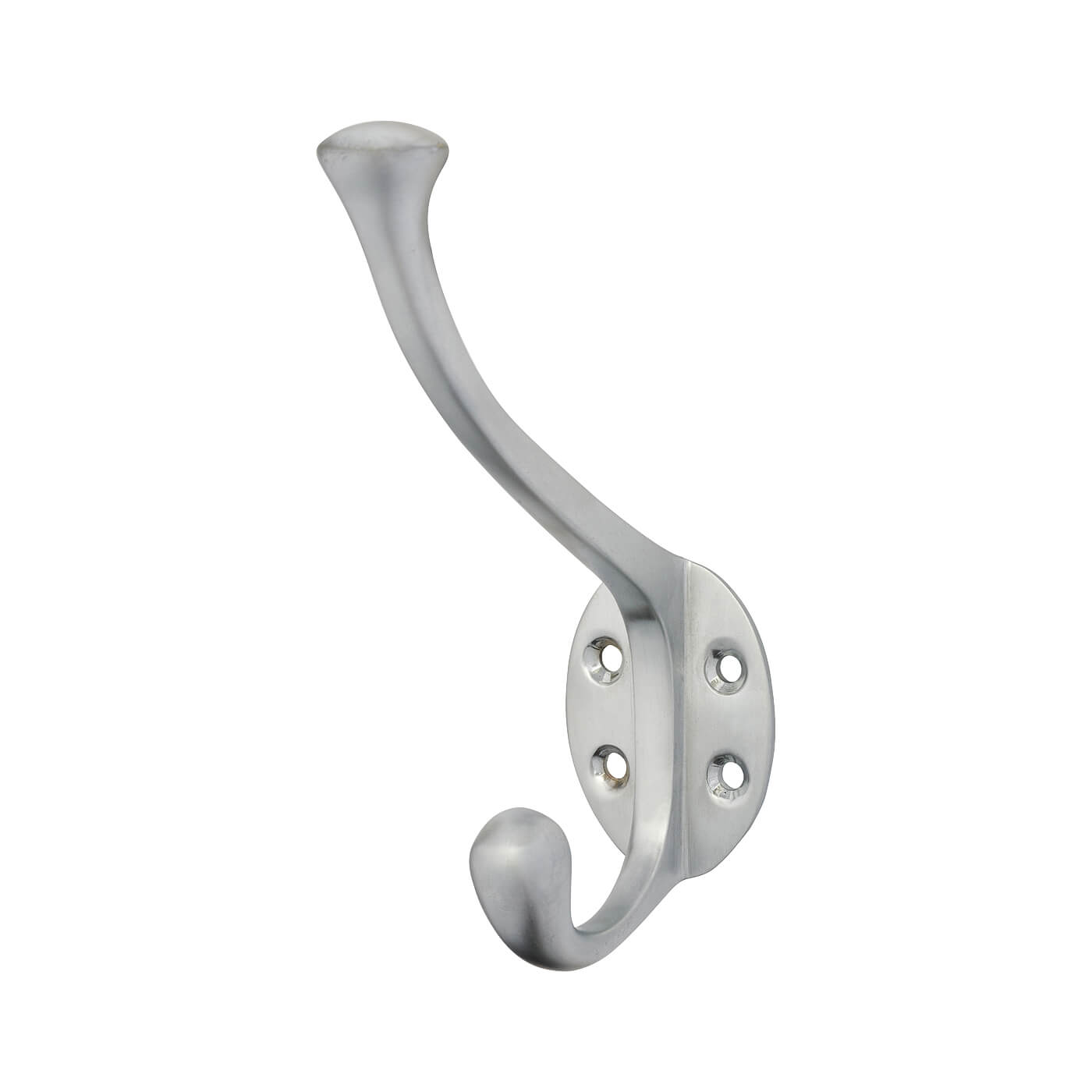 Victorian Heavy Duty Single Hat & Coat Hook - 143 x 65mm - Satin Chrome - view 2