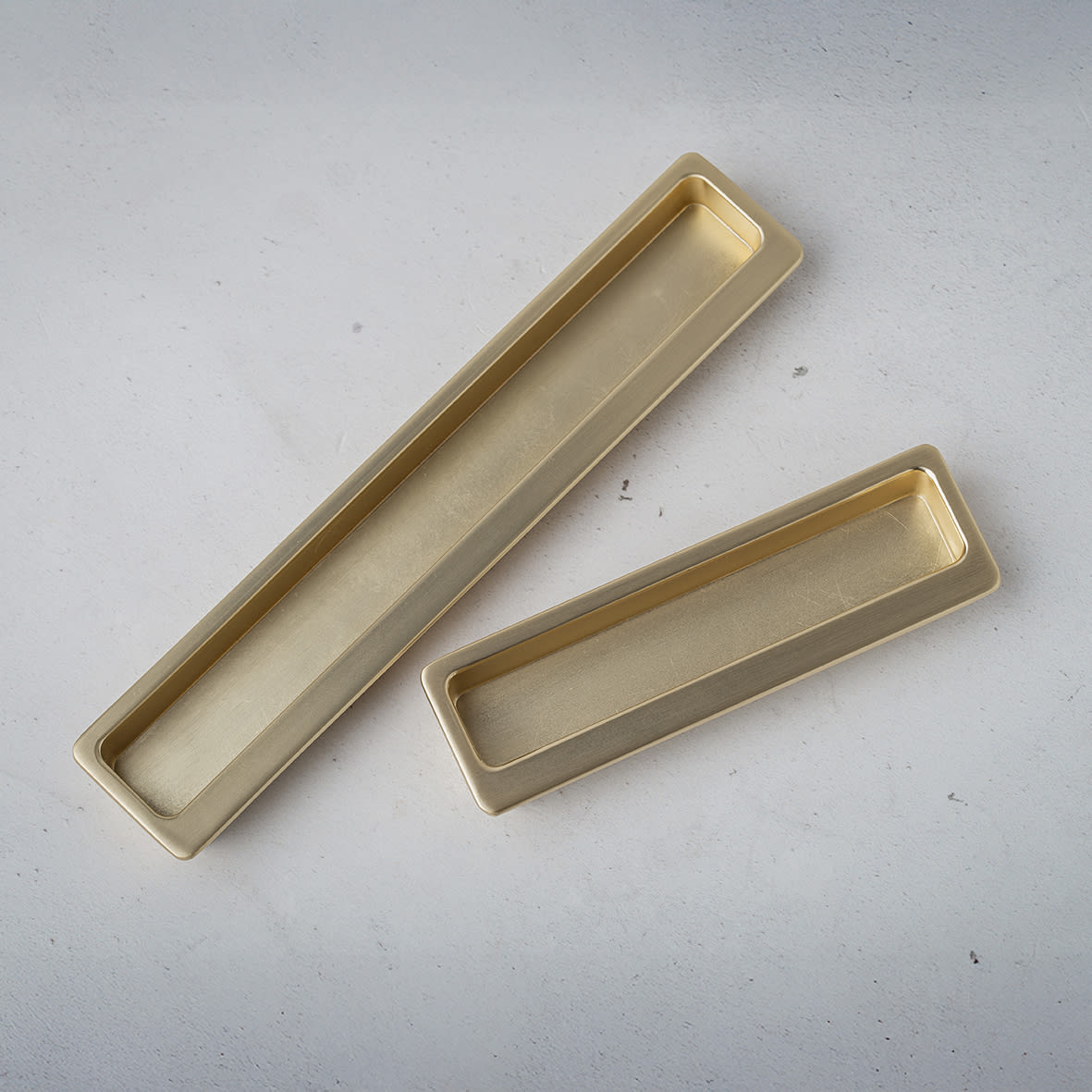 Alton Rectangular Flush Cabinet Pull Handle - 177 x 33mm - Satin Brass - view 3