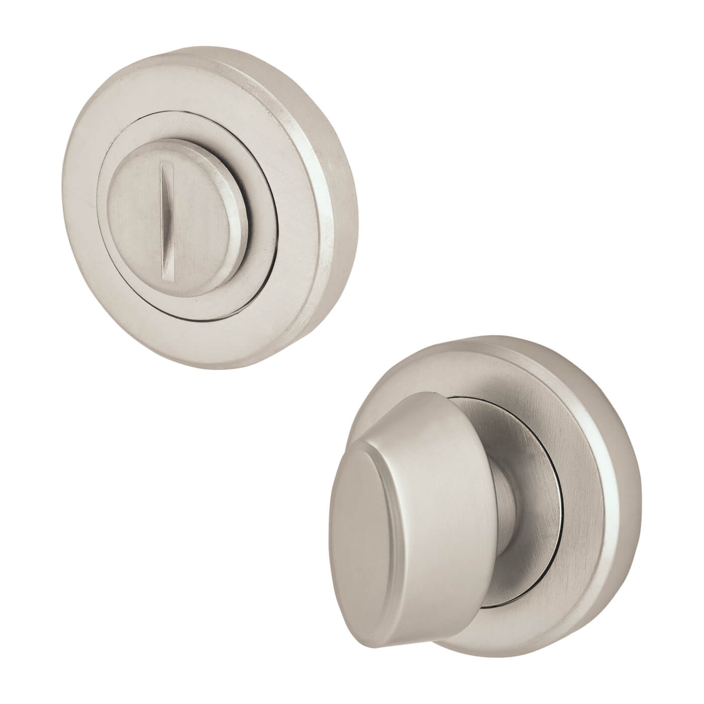 Brass Bathroom Turn & Release - 50mm Diameter - Oval - Satin Chrome - view 2