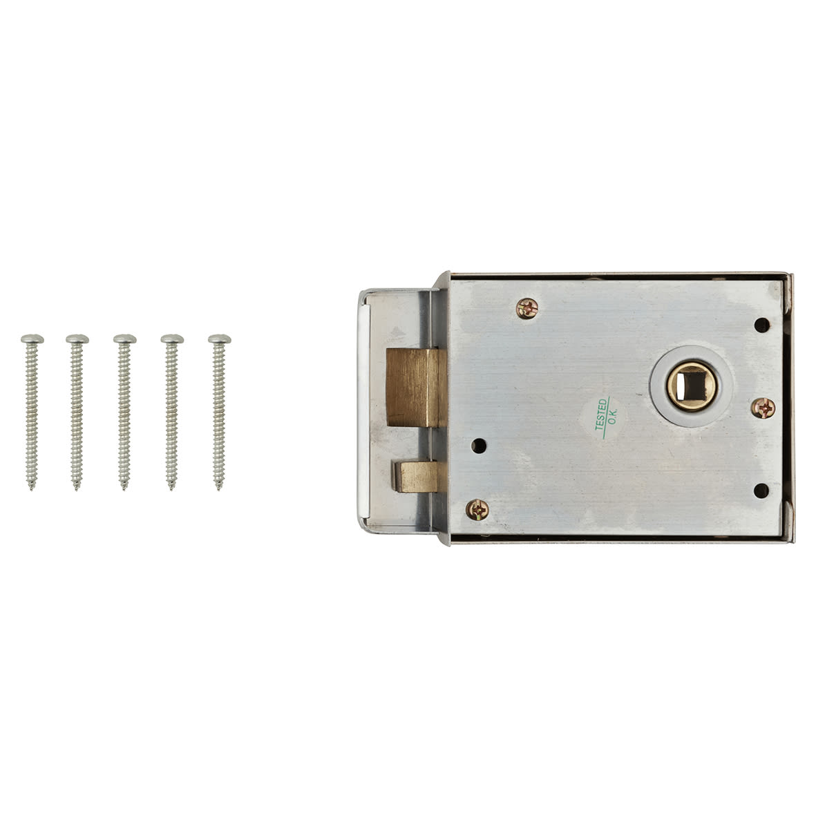 Rim Lock with Snib - 105 x 80mm - Satin Chrome - view 5