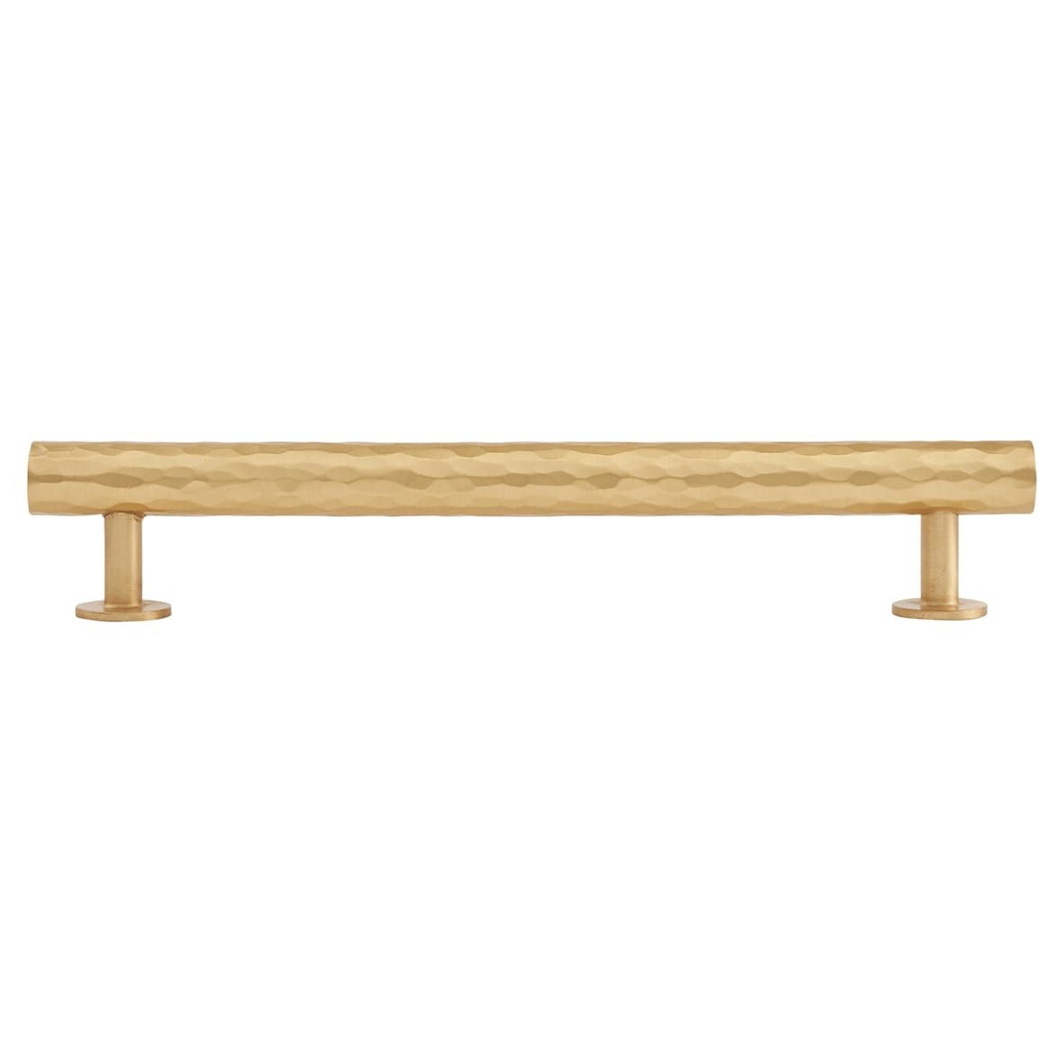 Leila 15mm Hammered T-Bar Cabinet Pull Handle - 160mm Centres - Satin Brass - view 2