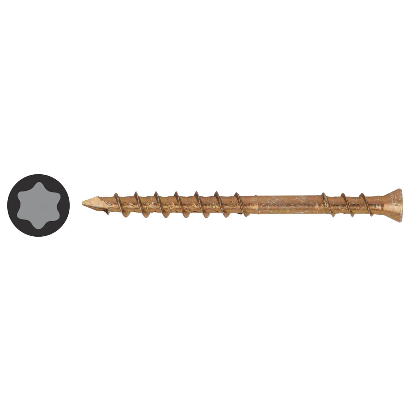 Flooring Torx Secret Fixing Wood Screws - 3.5 x 45mm - Yellow Zinc - Pack of 200 - view 2