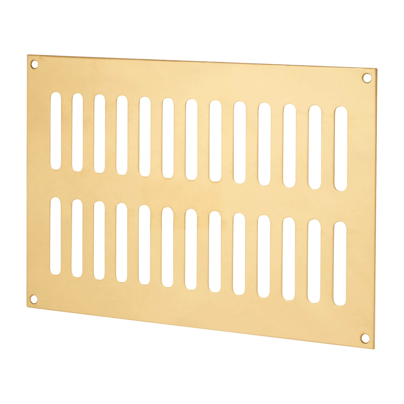 Plain Slotted Vent - 242 x 165mm - 6600mm² Free Air Flow - Polished Brass - view 2