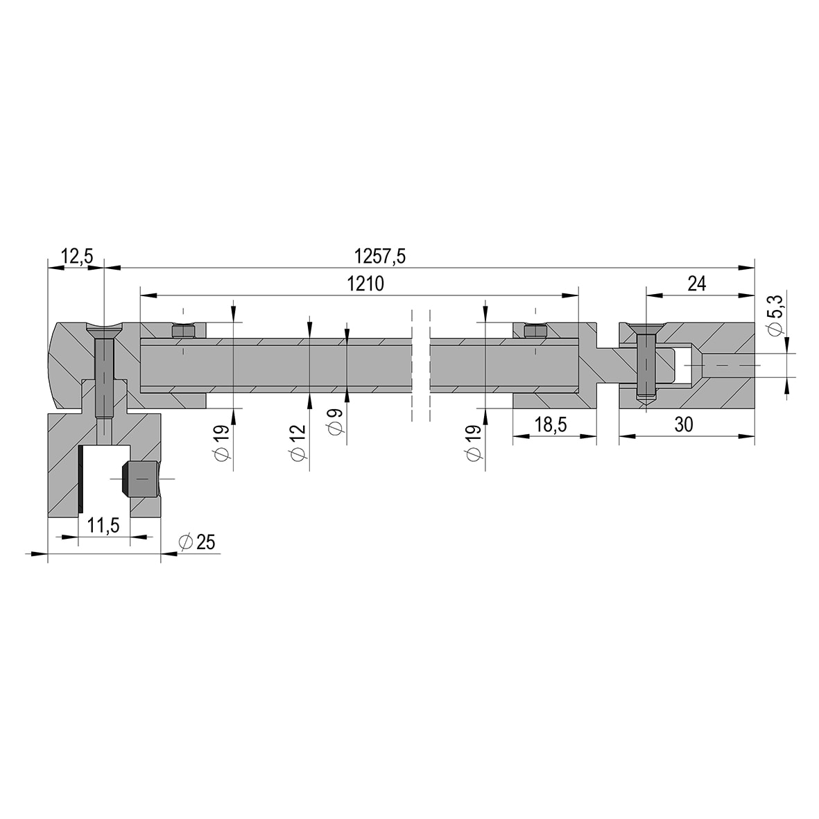 Reinforcement Bar Set - Round - 1210mm Length - Black - view 2