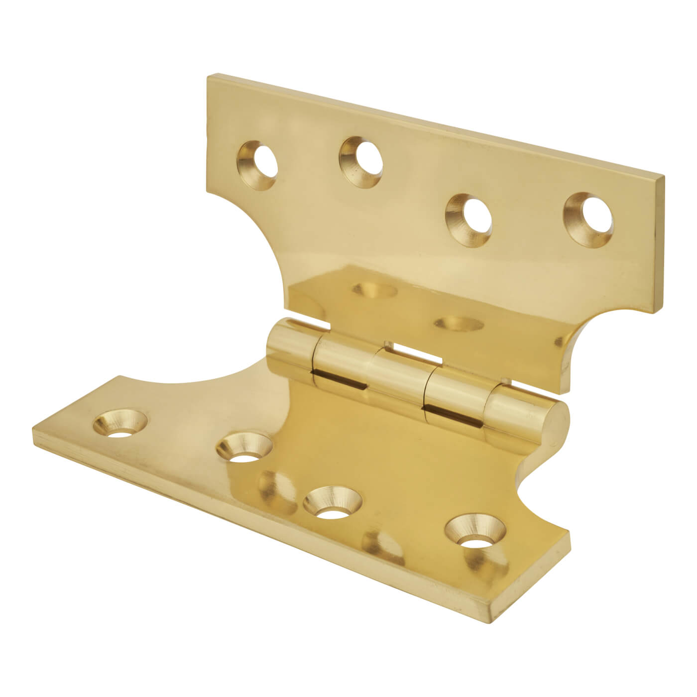 Parliament Hinge - 100 x 50 x 100mm - Polished Brass - Pair - view 3