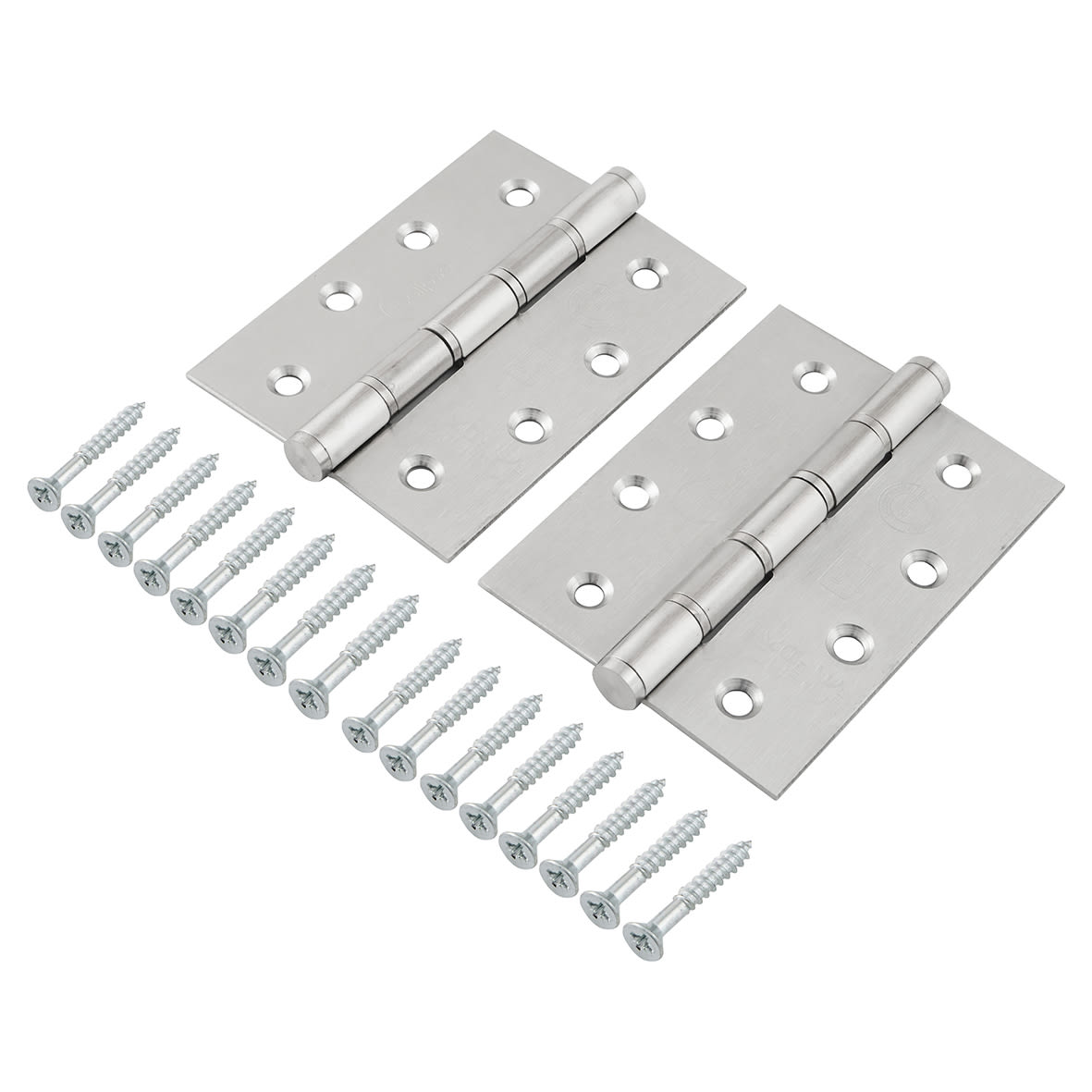 Slim Knuckle Grade 7 Washered Butt Fire Door Hinge - 102 x 76 x 2mm - Pol Stainless - Pair - view 2