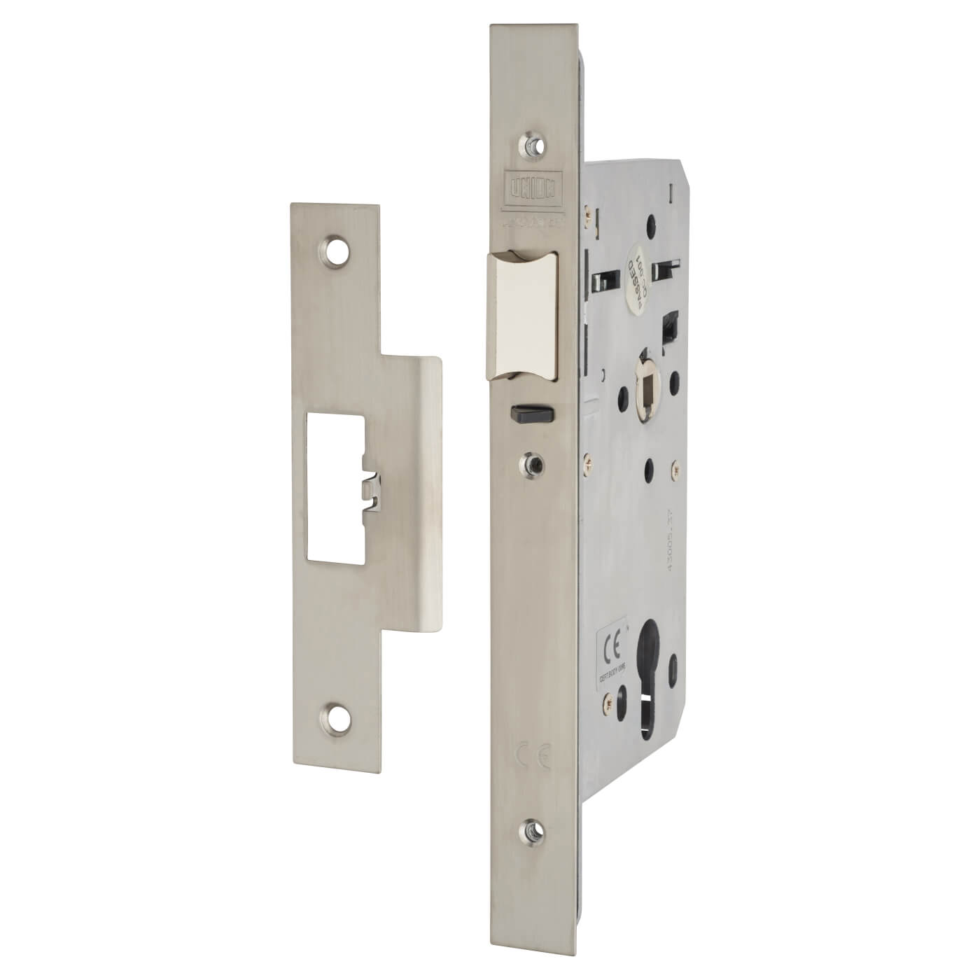 Heavy Duty DIN Deadlock Nightlatch - 90mm Case - 60mm Backset - Square - Stainless Steel - view 2
