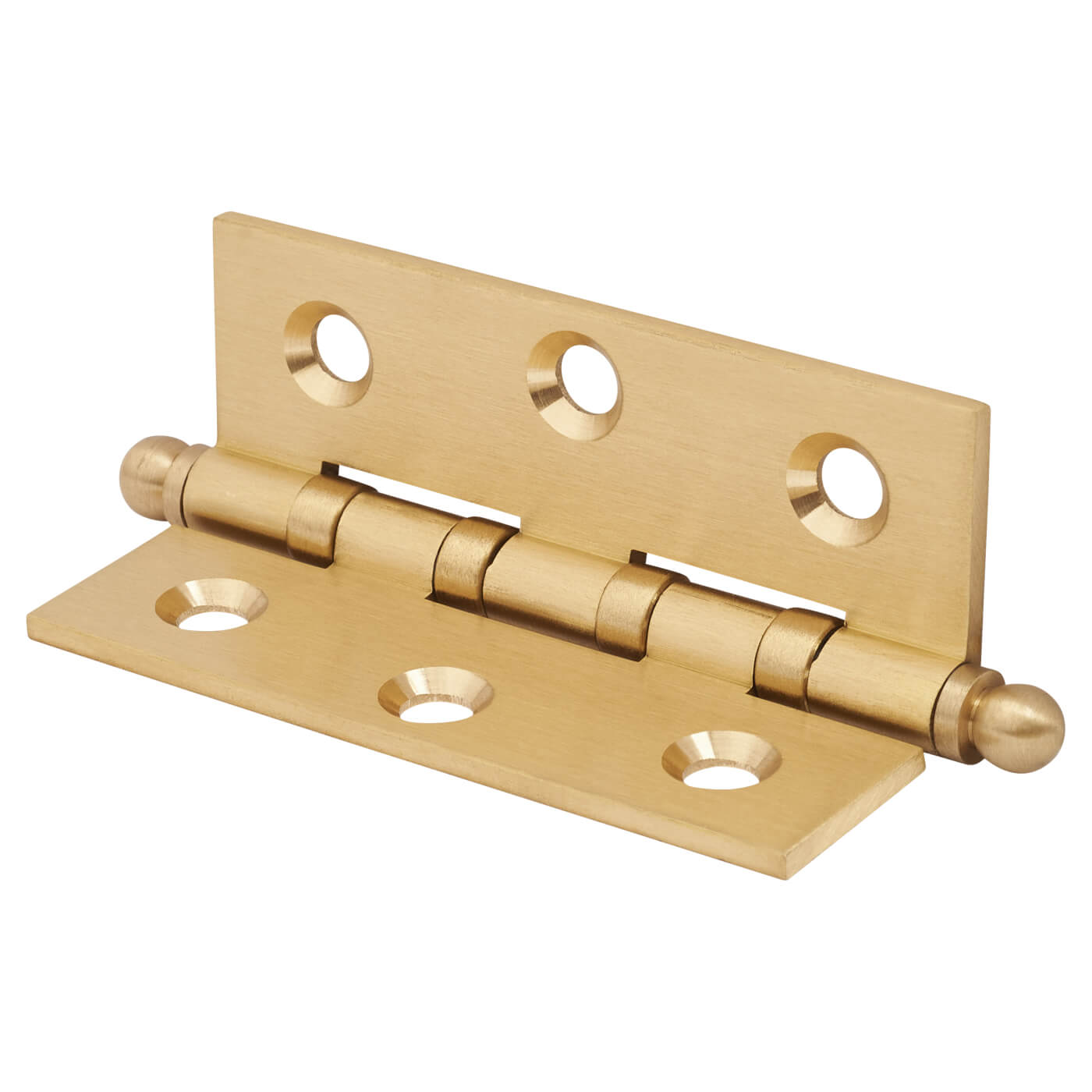 Ball Tip Washered Butt Door Hinge - 75 x 50 x 2.5mm - Satin Brass - Pair - view 3