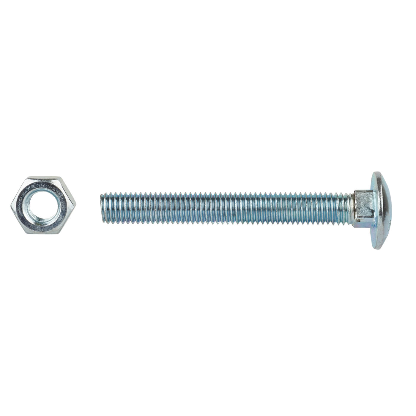 Carriage / Coach Bolt with Nut - M6 x 40mm - Zinc Plated - Pack of 10 - view 2