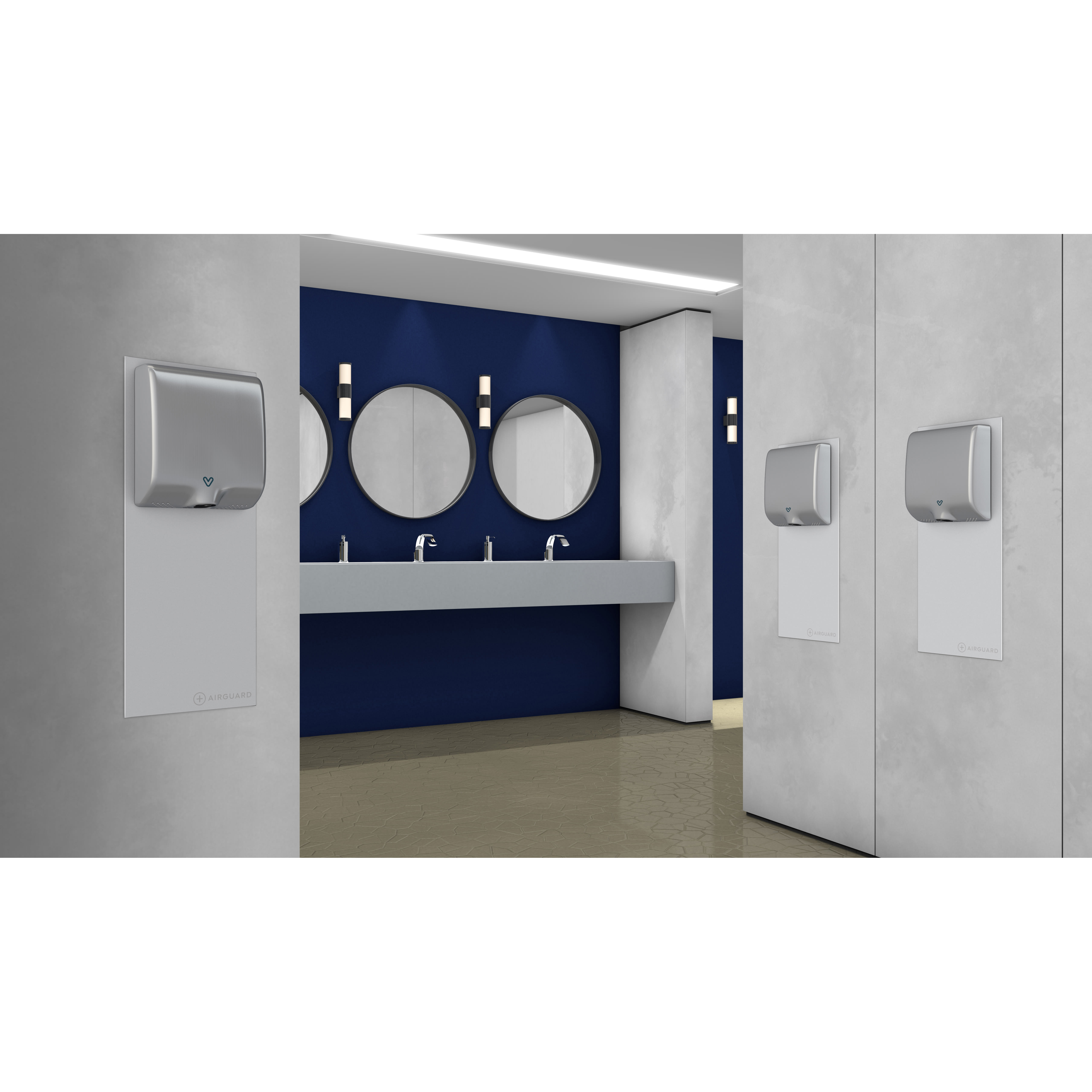 AirGuard Antibacterial Large Hand Dryer Backboard - White - Pack of 5 - view 3