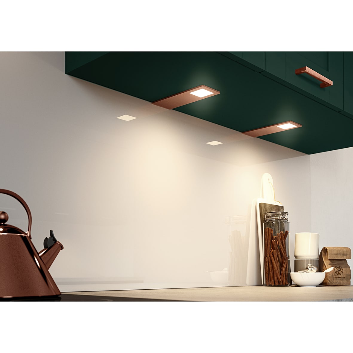 Astro 4.8W LED Rectangle Cabinet Downlight - 3000K/4000K/5000K CCT - Copper - view 2
