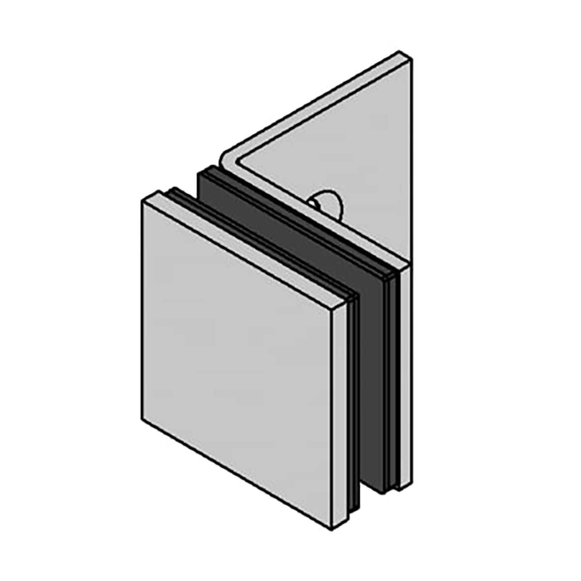 Bilbao Small Glass Clamp - Wall Mount - 8-12mm Glass - Polished Chrome - view 6