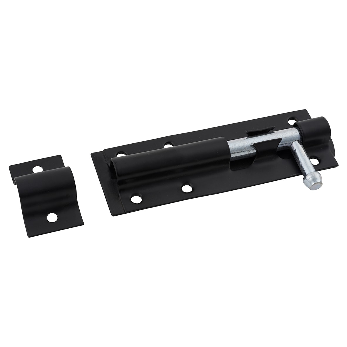 Traditional Tower Gate Bolt - Straight - 100mm Length - Black Japanned - view 4