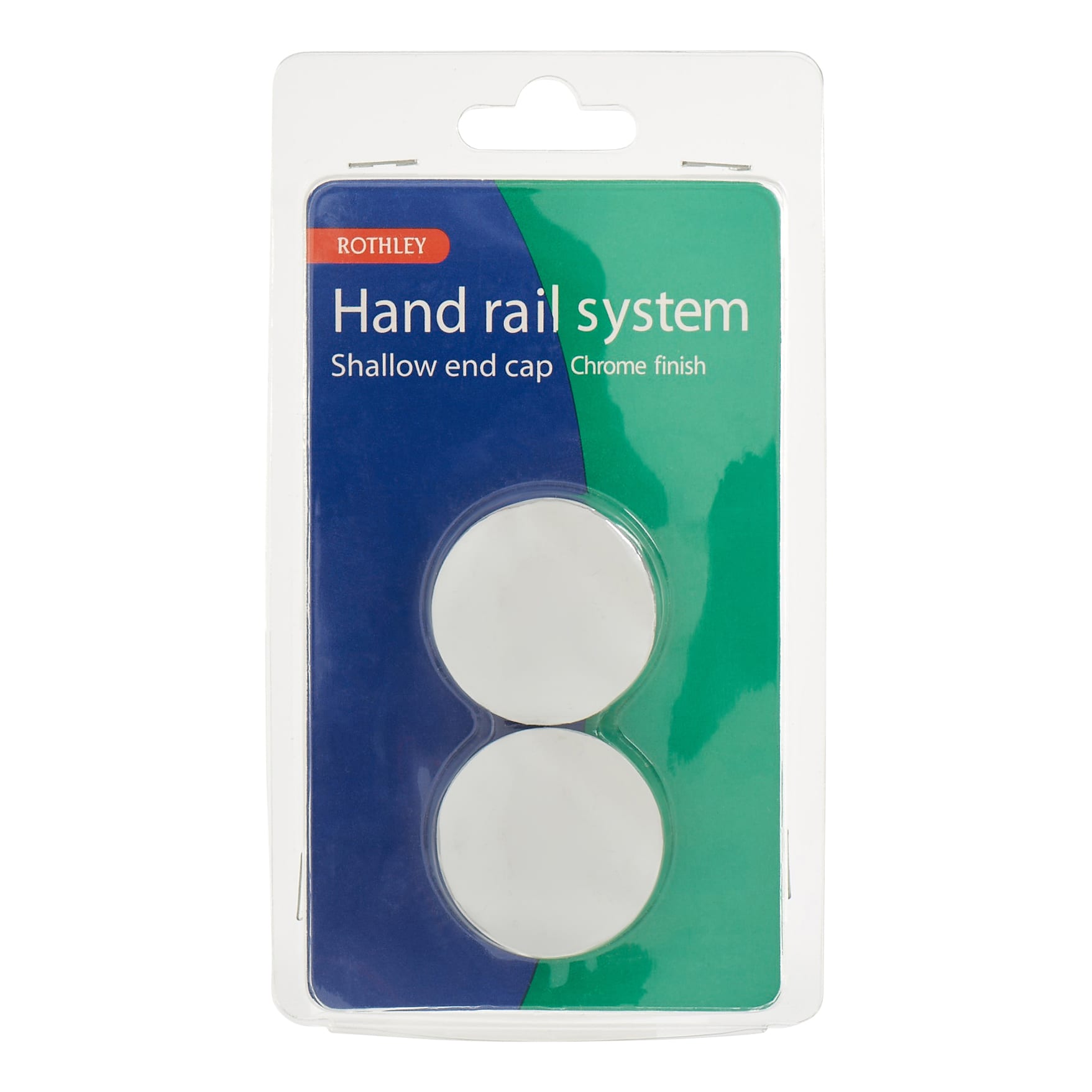 40mm Handrail System - Shallow End Caps - Polished Chrome - Pack of 2 - view 3