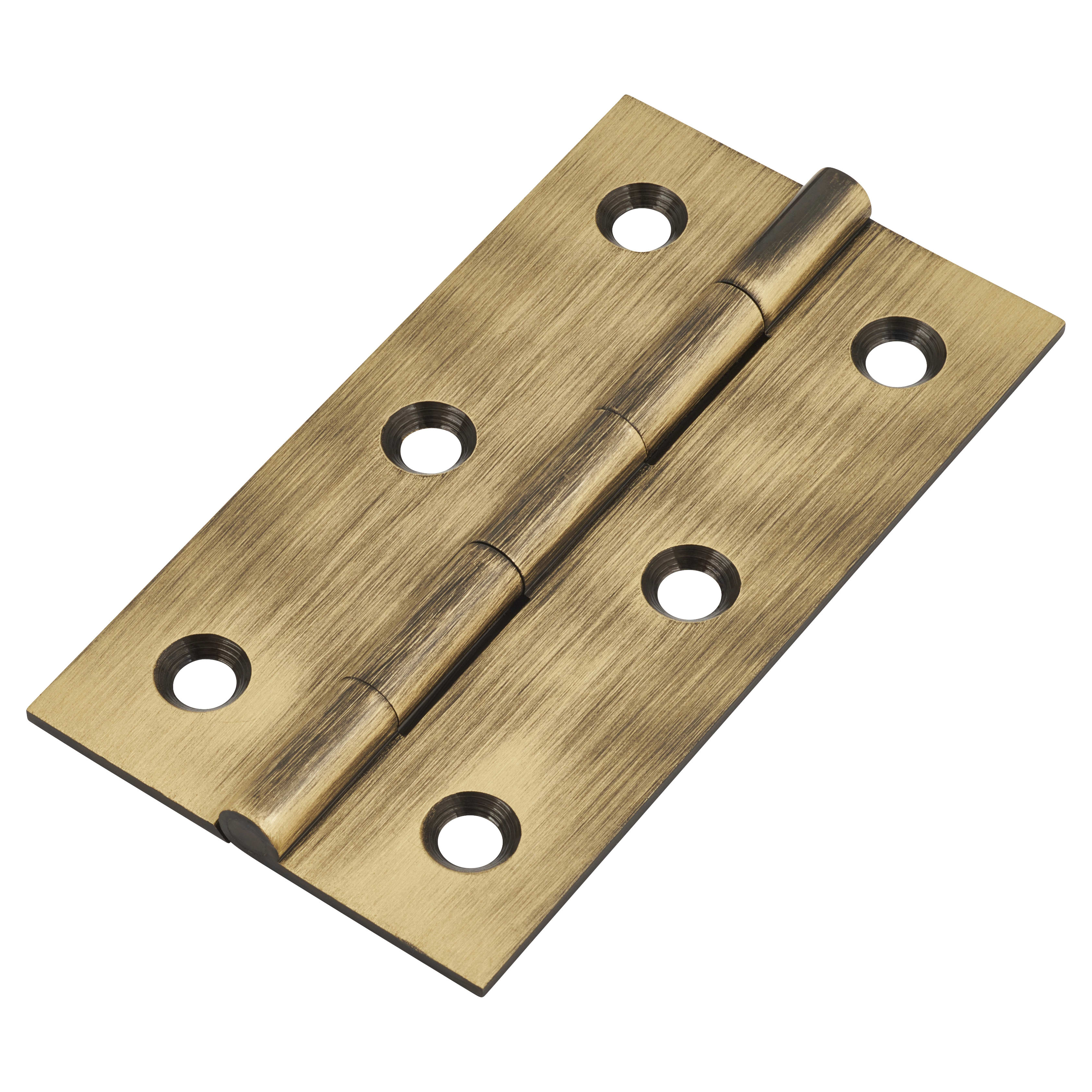 Solid Drawn Butt Cabinet Hinge - 64 x 35 x 1.45mm - Antique Brass - Pair - view 2