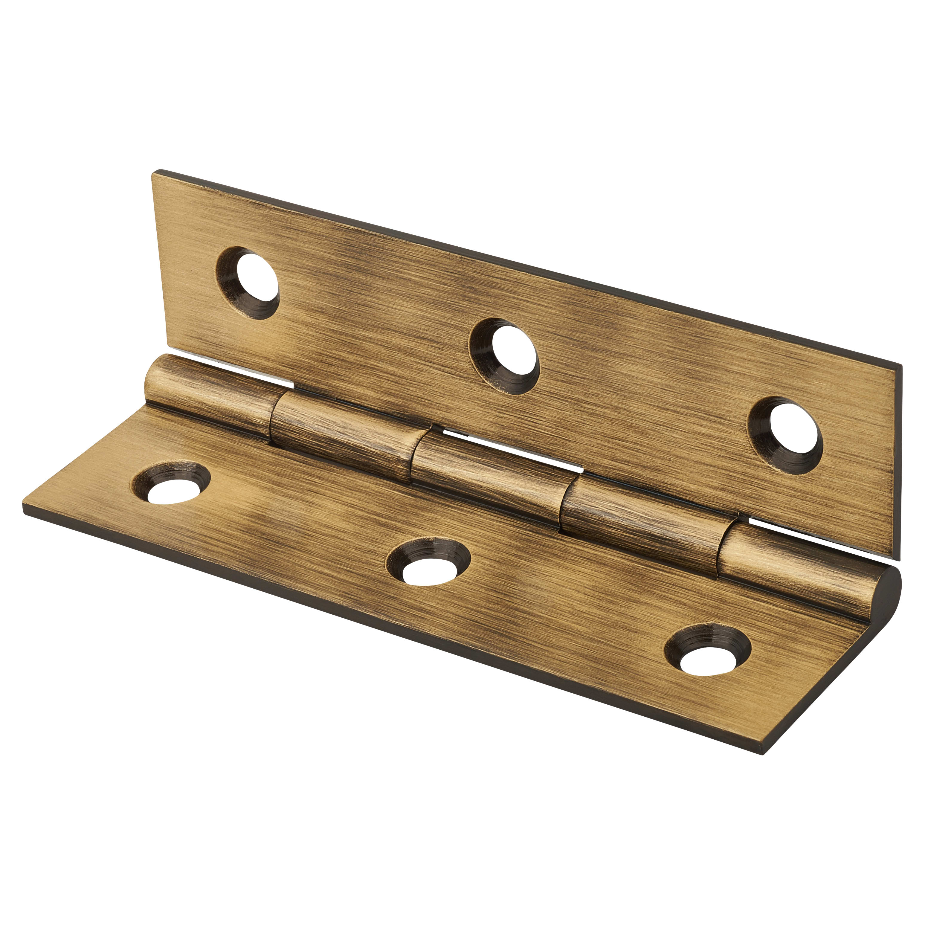 Solid Drawn Butt Cabinet Hinge - 64 x 35 x 1.45mm - Antique Brass - Pair - view 3
