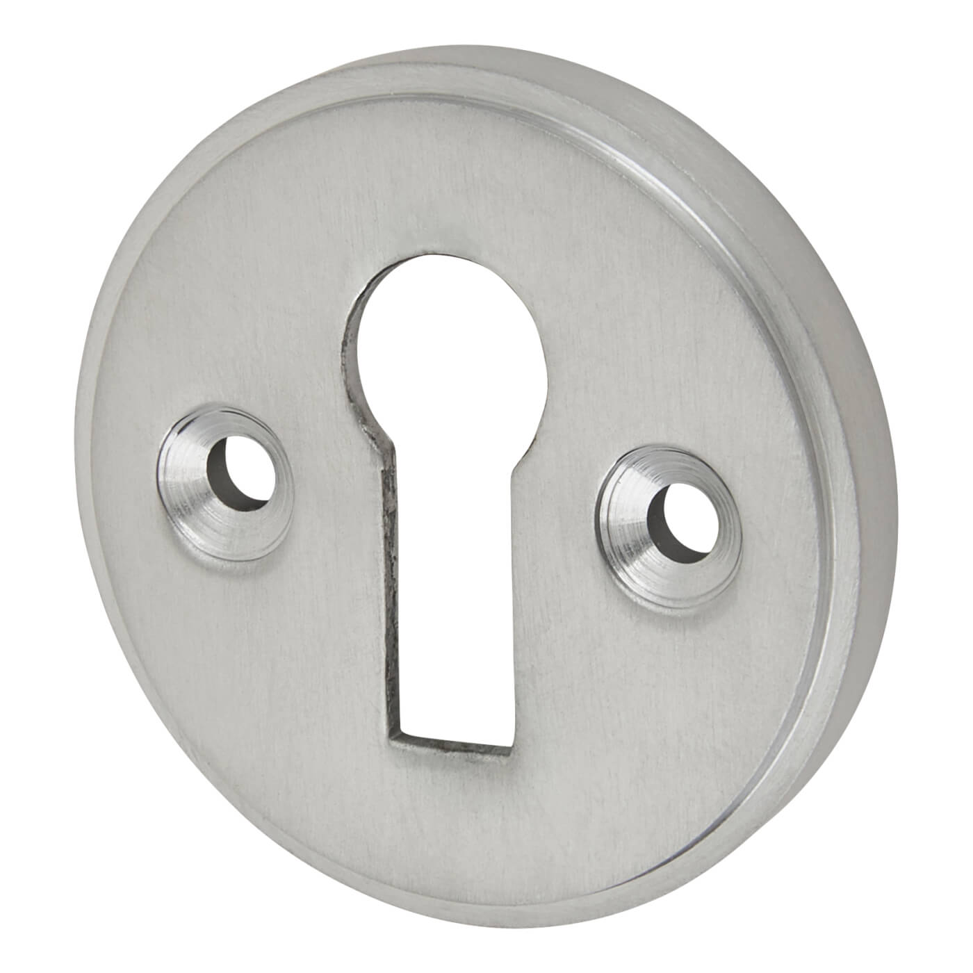 Escutcheon - 40mm Diameter - Keyhole - Satin Chrome - view 2