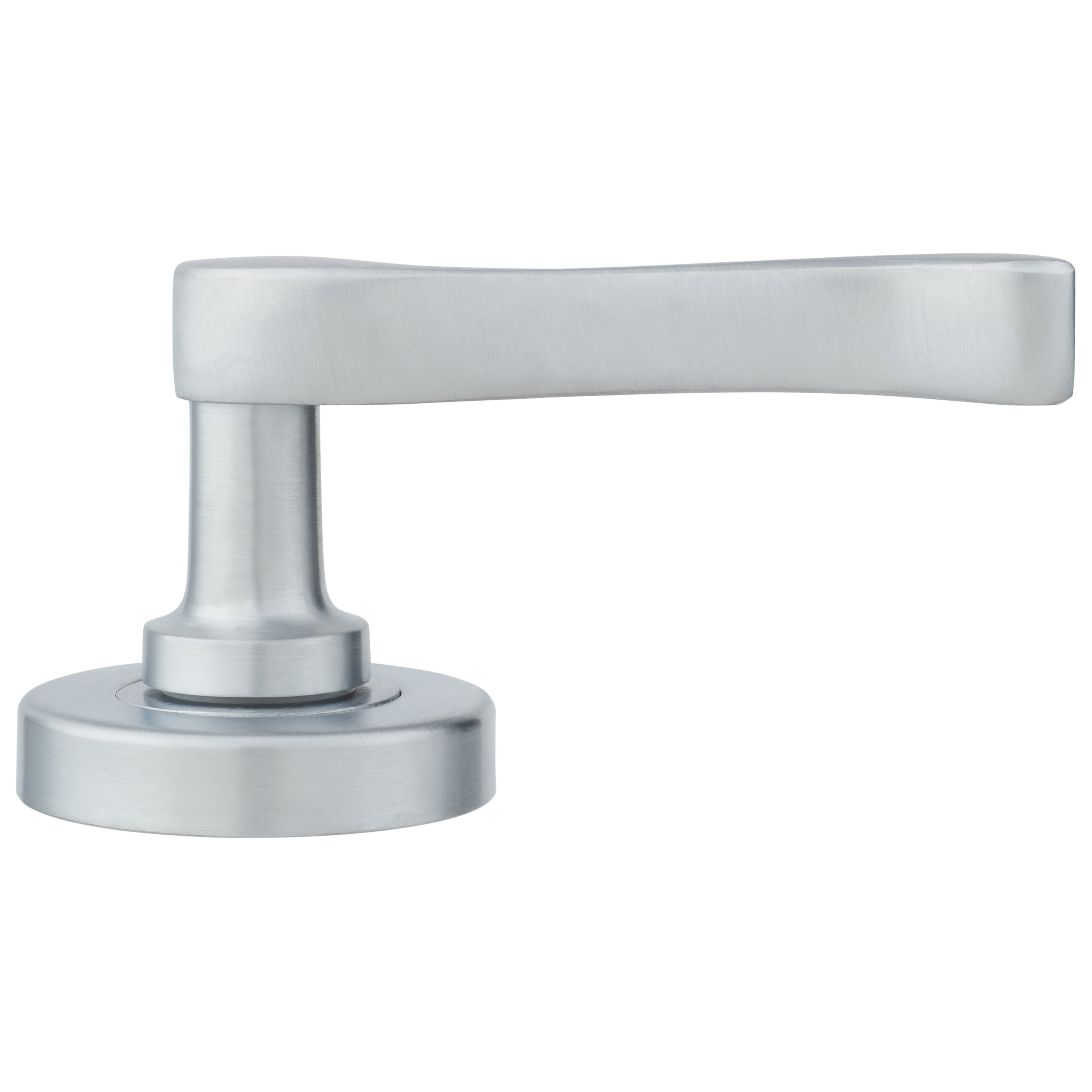 Marcus Satin Chrome Scroll Door Handles on Round Rose - Bedford Range - view 4