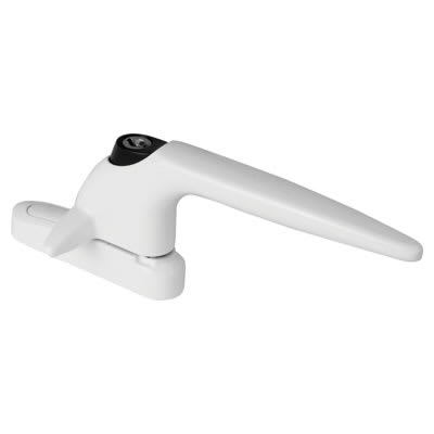 Sparta uPVC/Timber Cockspur Locking Window Handle - 15.5mm Nose Height - Right Hand - White - view 2