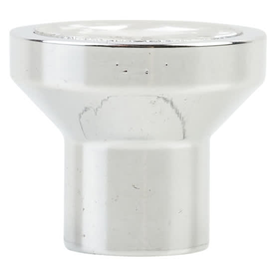Flat Crystal Glass Cabinet Knob - 21mm Diameter - Polished Chrome - view 3