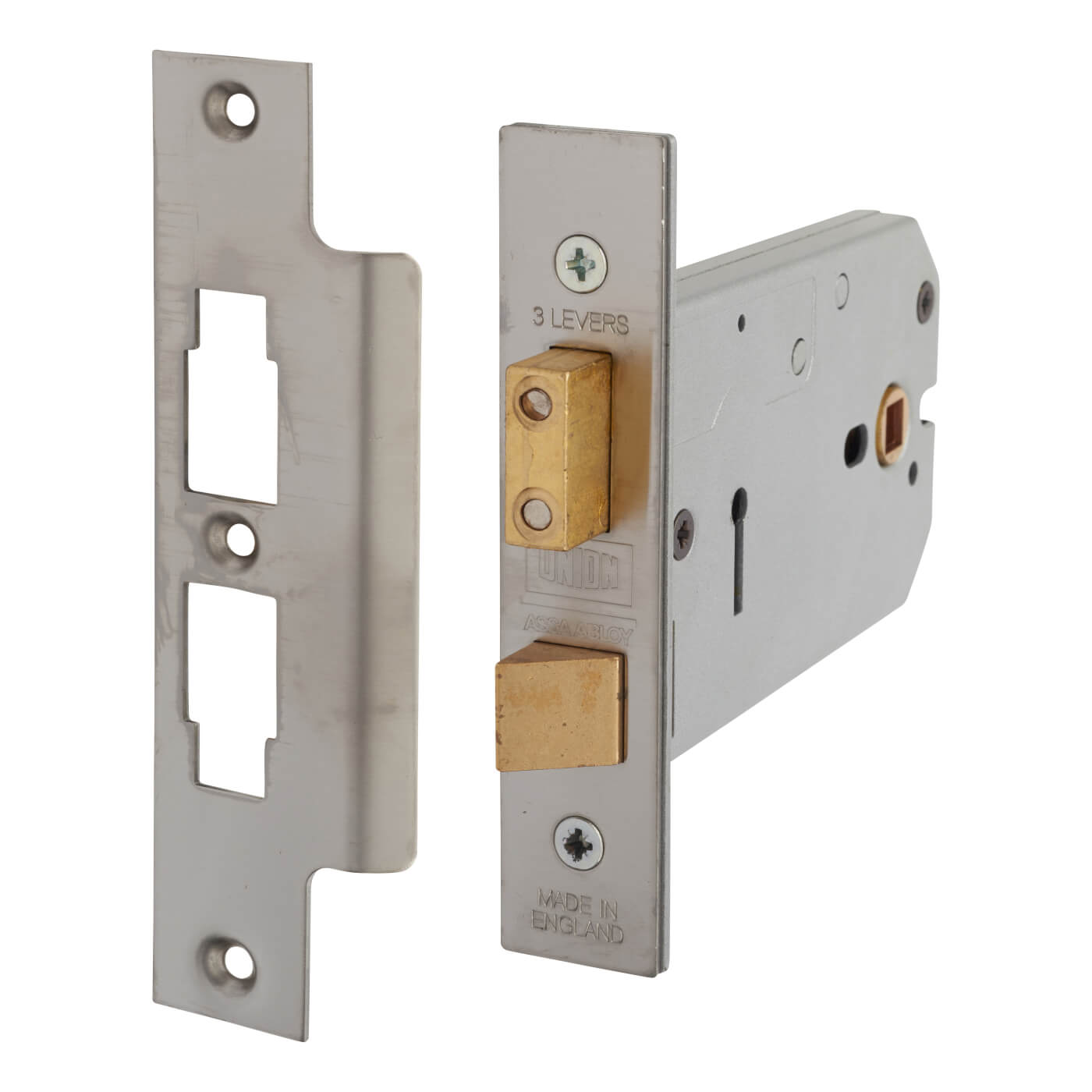 2077 Bolt Through Horizontal Sashlock - 124mm Case - 38-101.5mm Backset - Satin Chrome - view 2