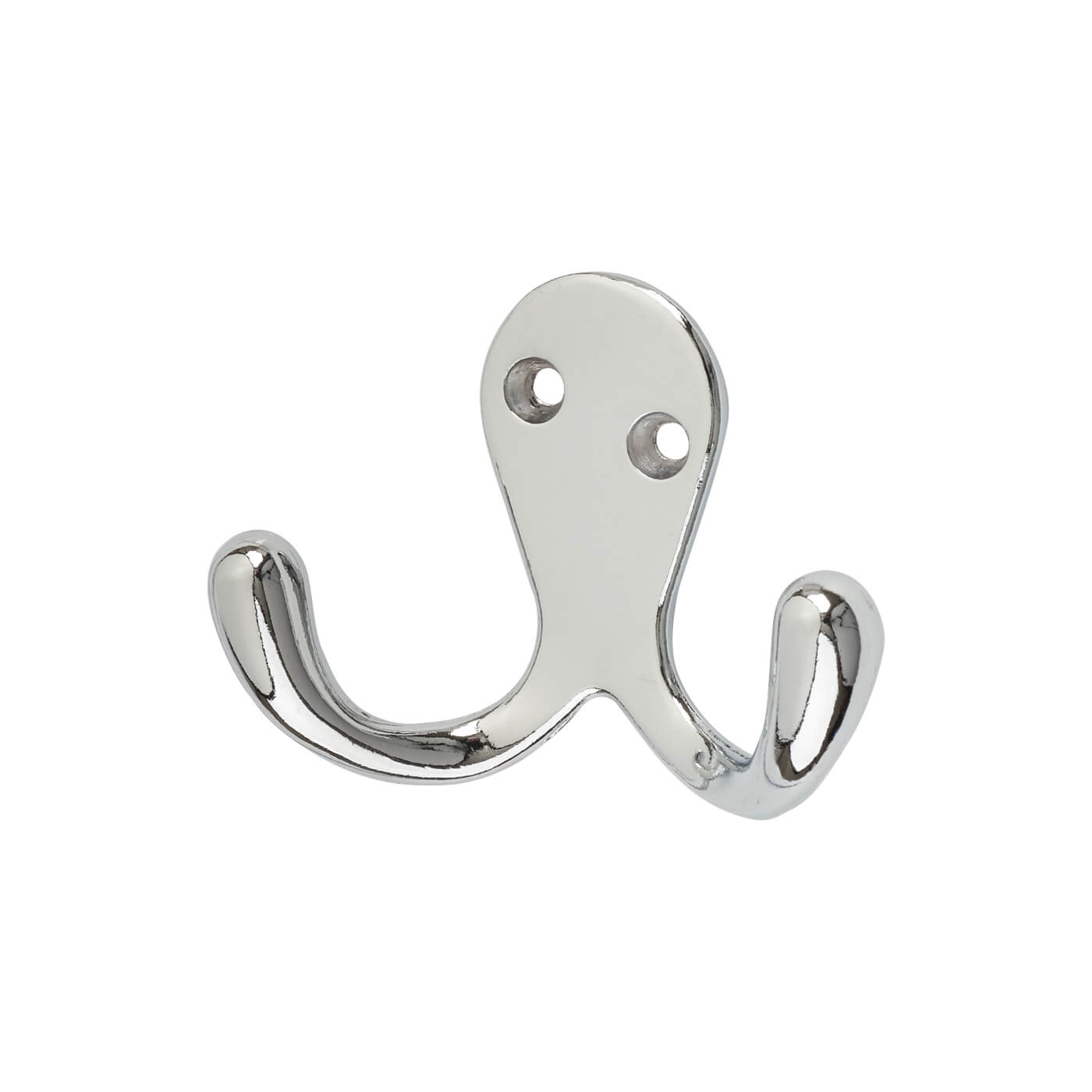 Diecast Double Coat Hook - 70 x 28mm - Polished Chrome - Pack of 10 - view 2