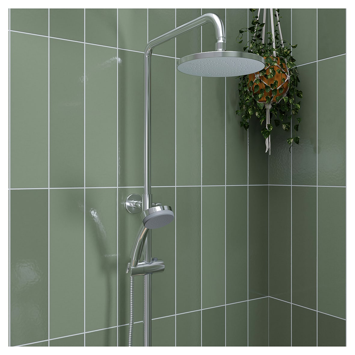 Presion Single Spray Shower Head - Chrome - view 3
