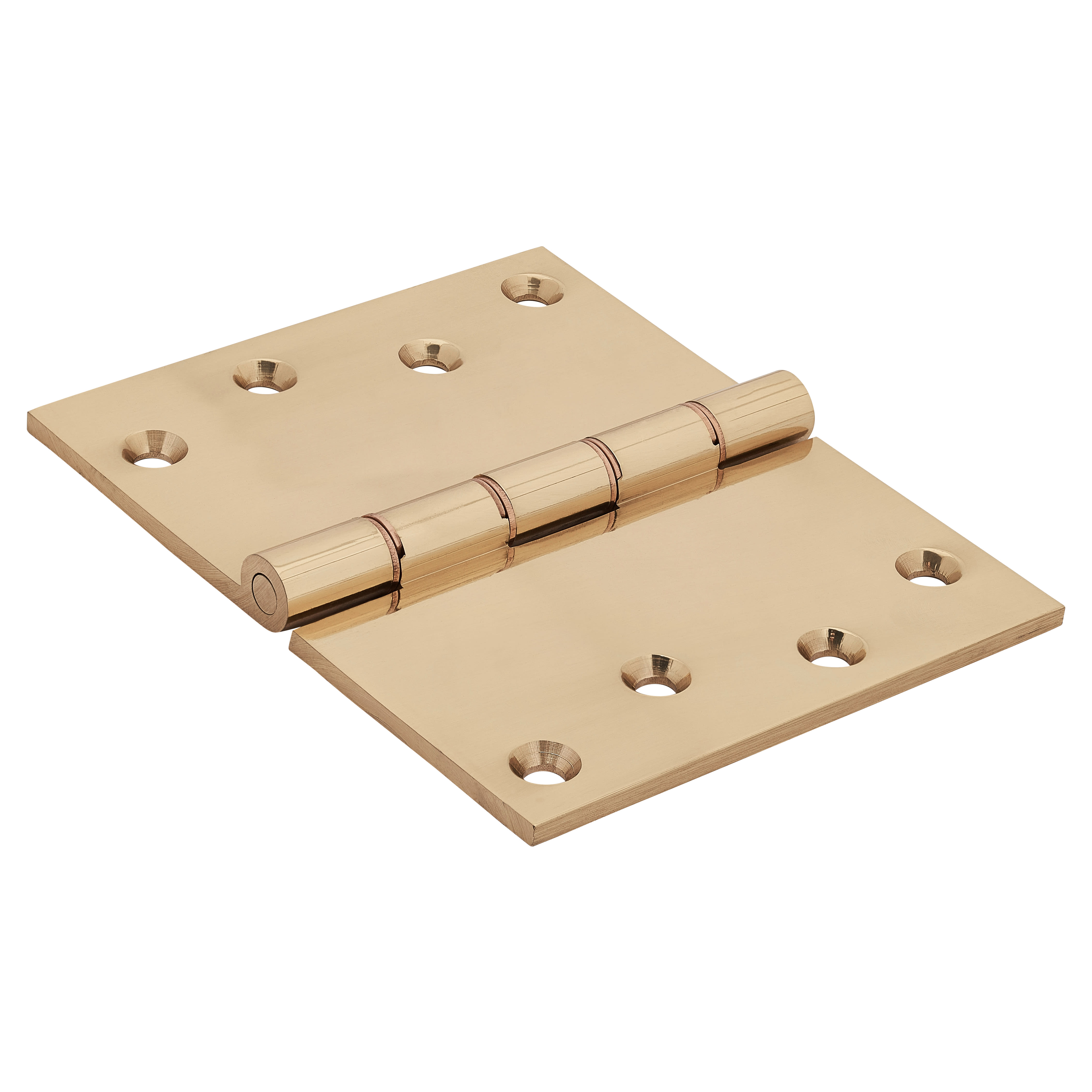 Quality Projection Hinge - 102 x 125 x 4mm - Polished Brass - Pair - view 2