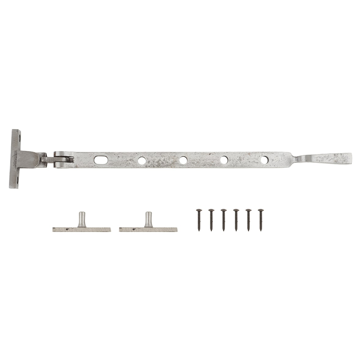 Square Casement Window Stay - 12"/300mm - Polished Iron - view 4