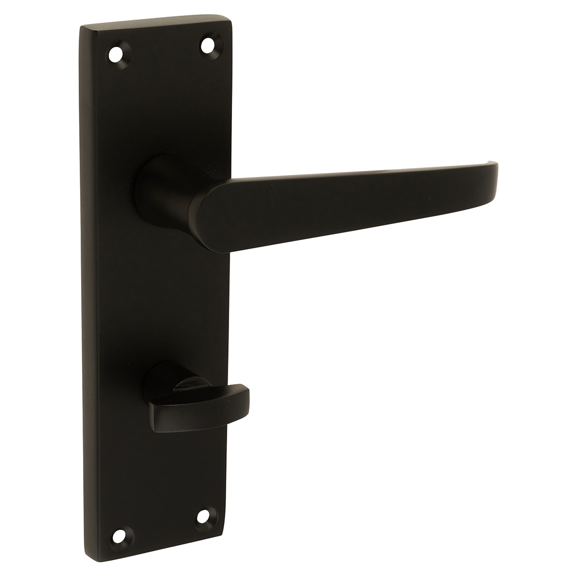 Matt Black Budget Straight Bathroom Door Handles - Mia Range - 153 x 42mm - view 4