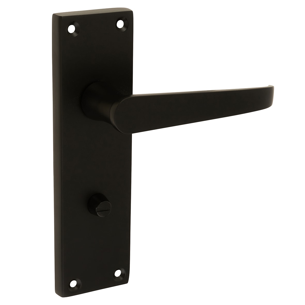 Matt Black Budget Straight Bathroom Door Handles - Mia Range - 153 x 42mm - view 5