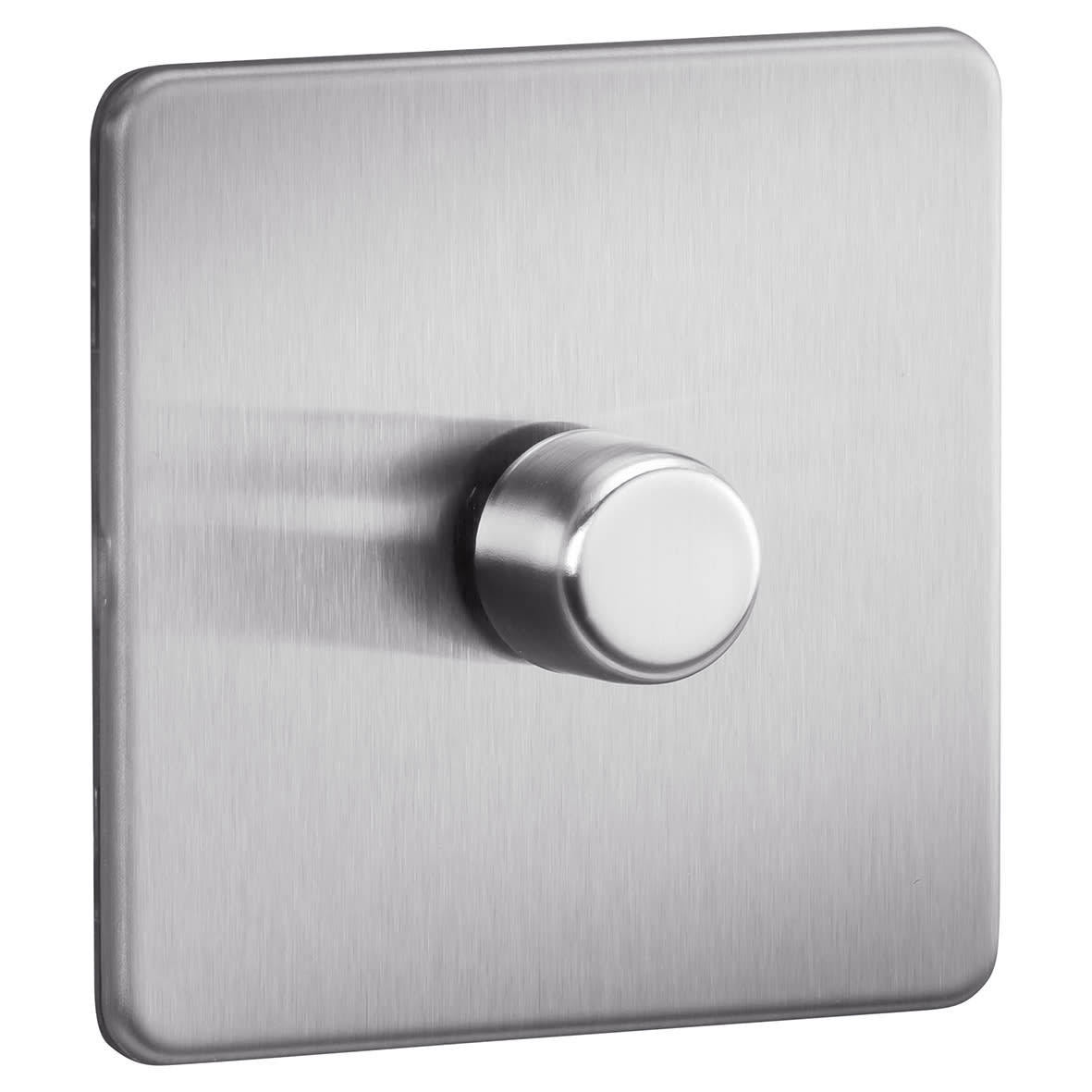 5 - 150W 1 Gang 2 Way Push On/Off Rotary Intelligent LED Dimmer Switch - Brush Chrome - view 2