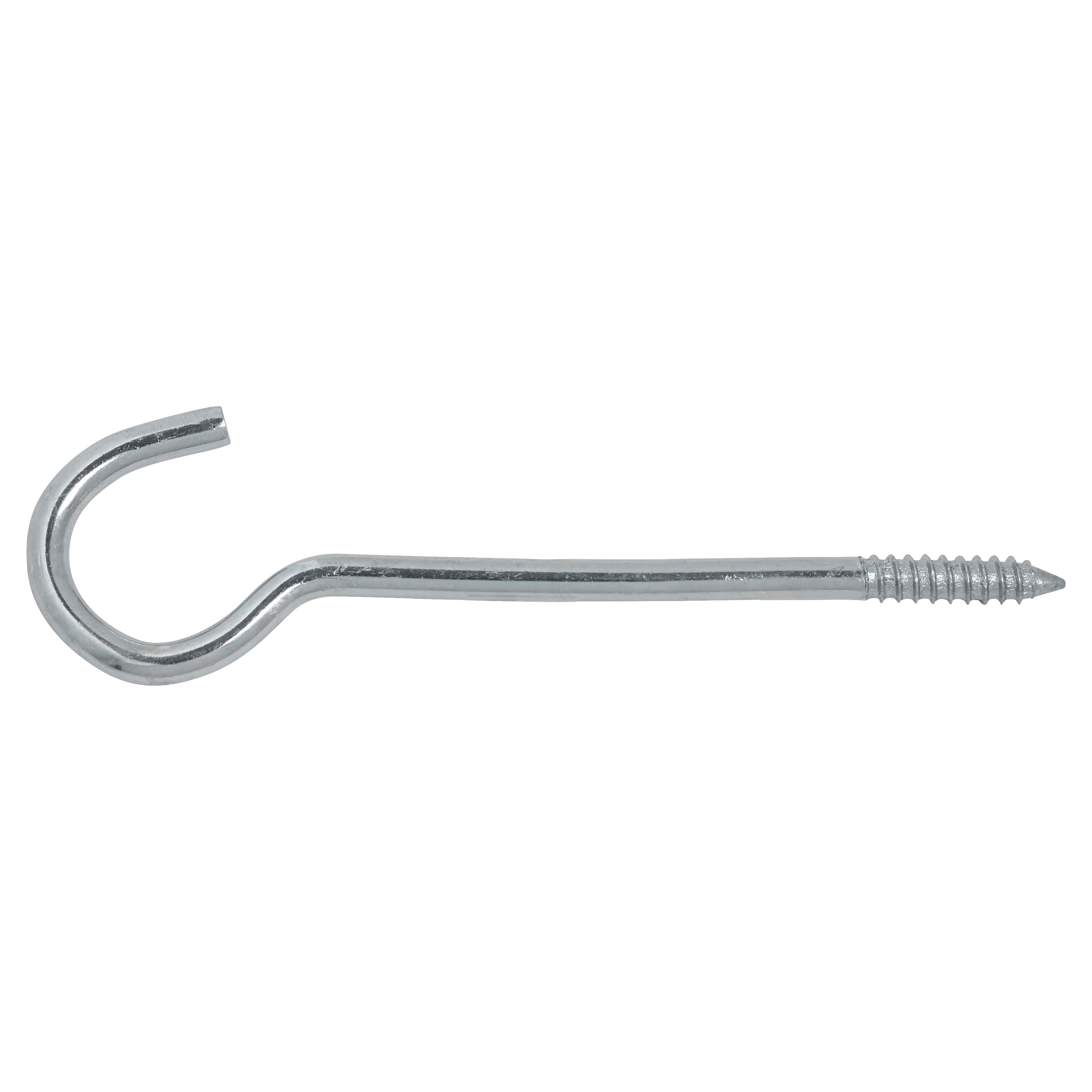 Ceiling Hooks to Screw - 78mm Length - Zinc Plated - Pack of 10 - view 2