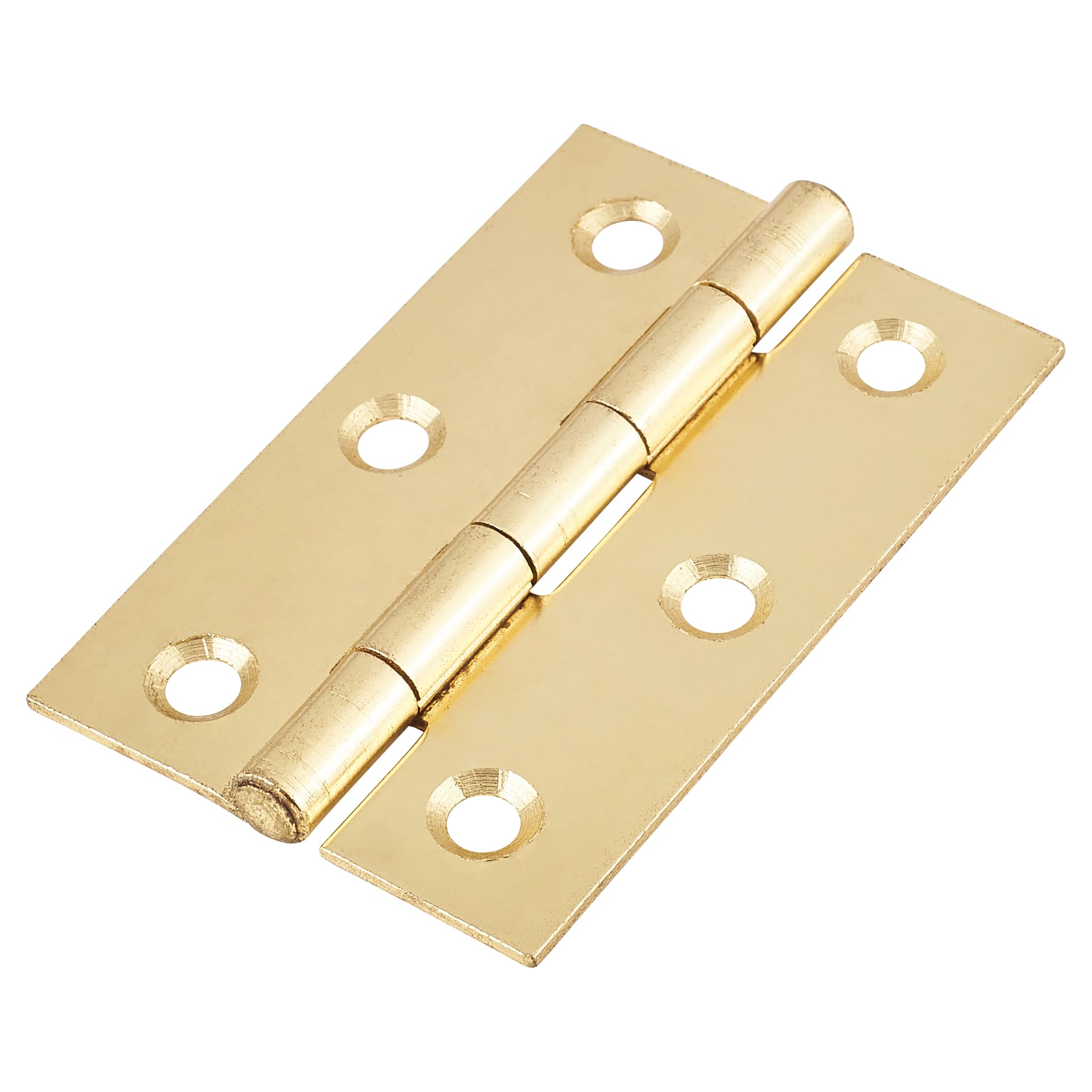 Steel Butt Door Hinge - 75 x 50mm - Polished Brass - Pair - view 2