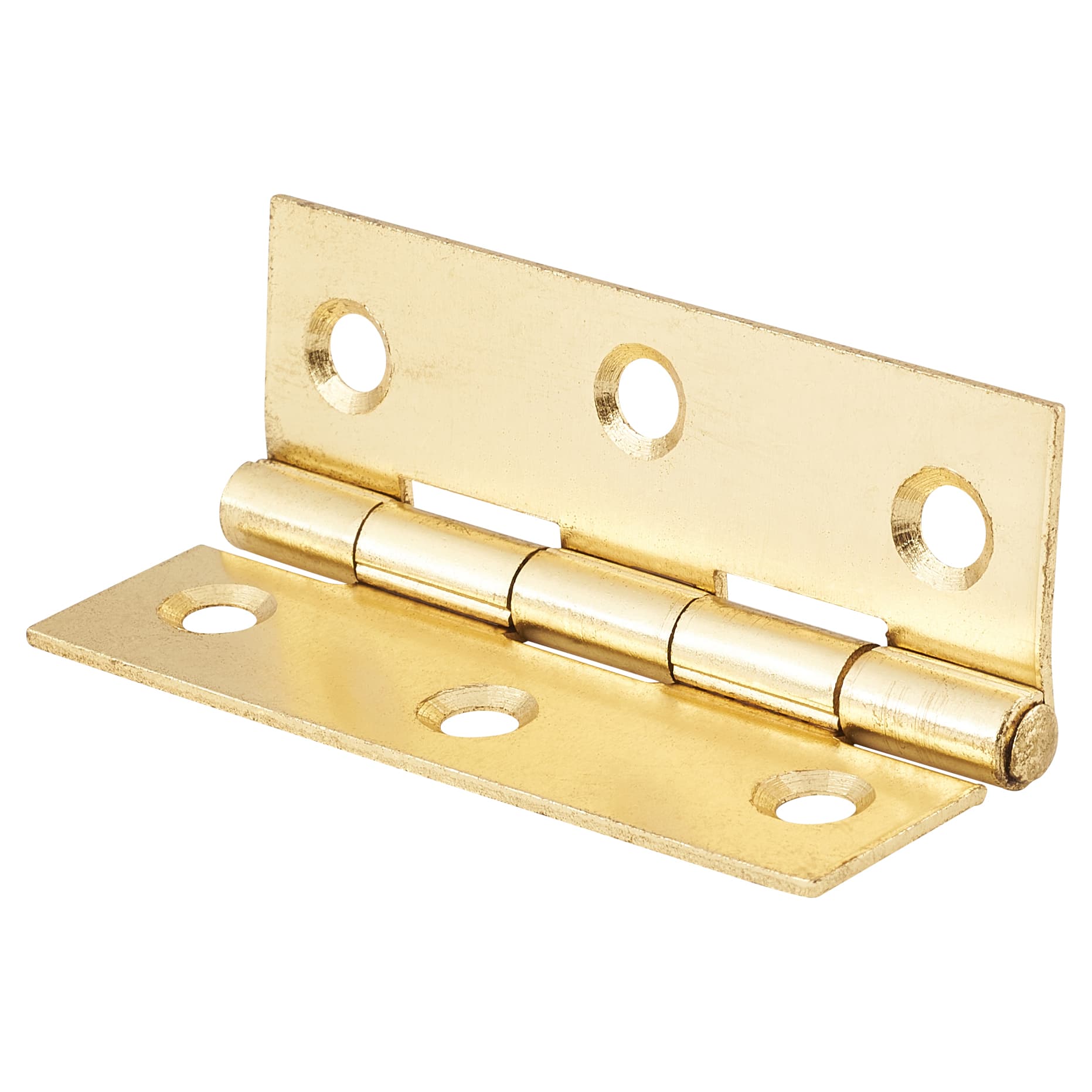 Steel Butt Door Hinge - 75 x 50mm - Polished Brass - Pair - view 3