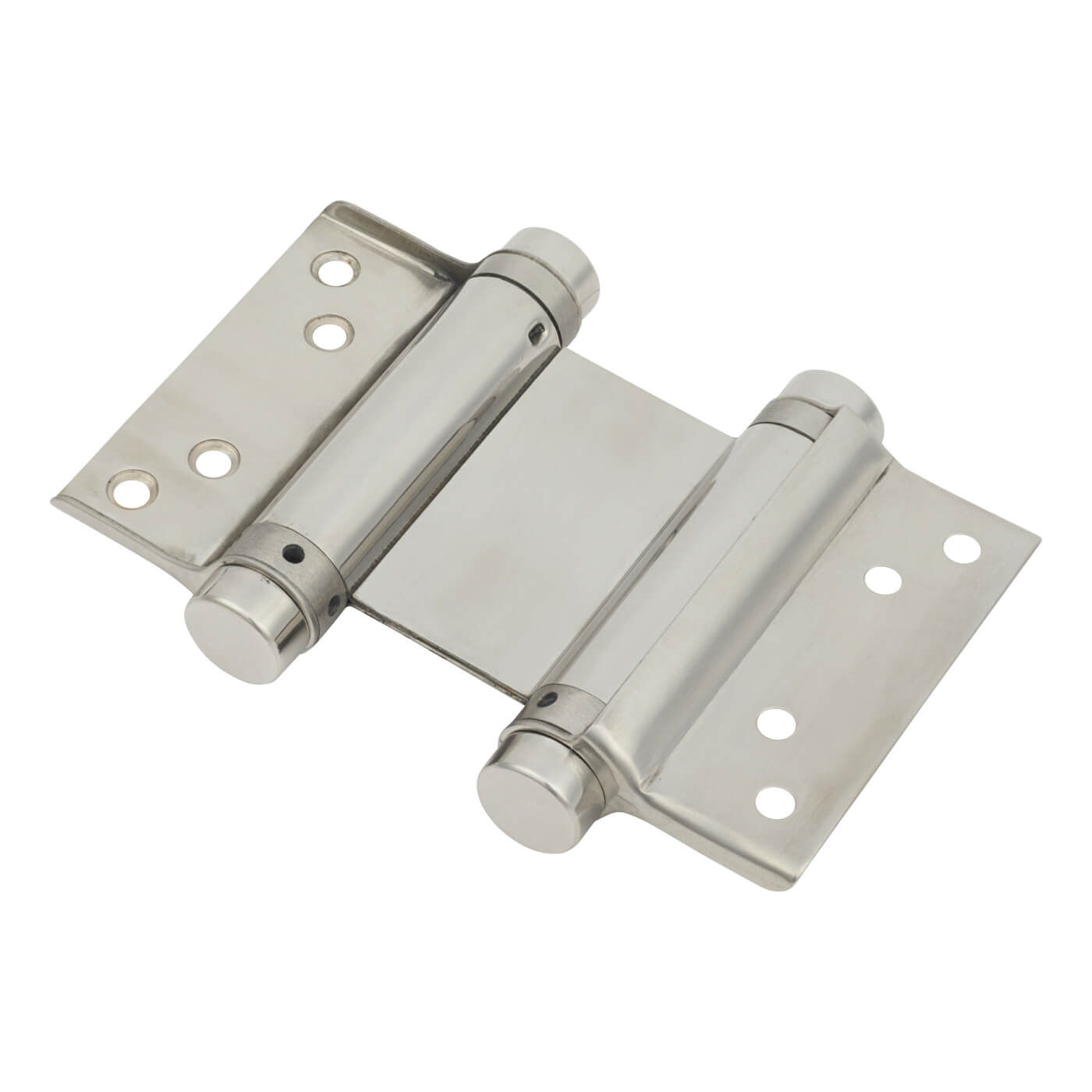 Double Action Self Closing Spring Hinge - 76mm Length - Polished Stainless Steel - Pair - view 2