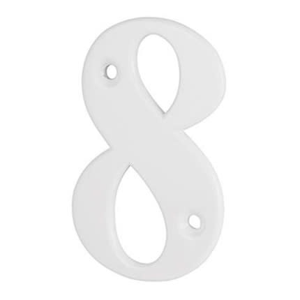 79mm Screw Fix Door Numeral - 8 - White - view 2