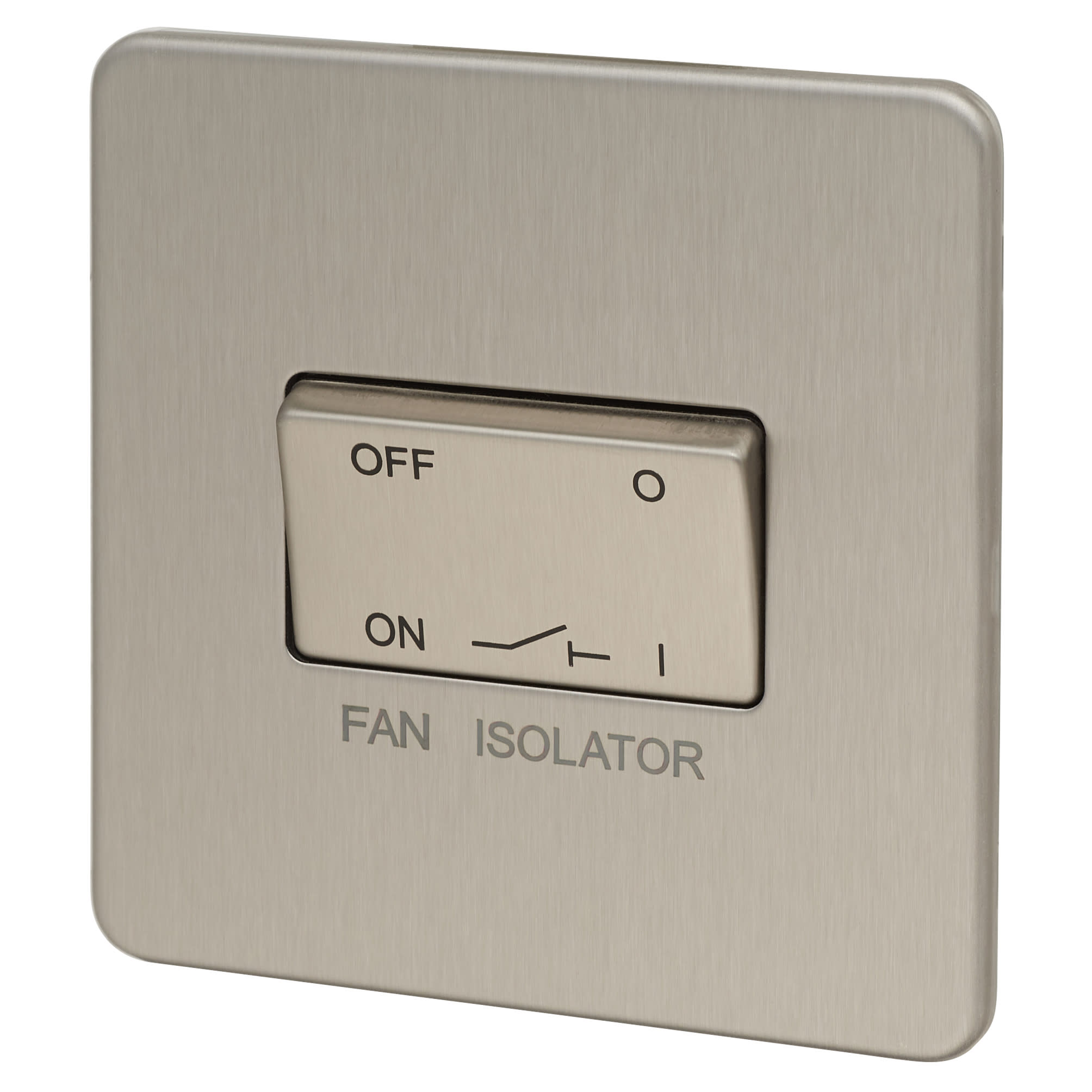 10AX 1 Gang Triple Pole Fan Isolator Switch - Brushed Chrome - view 2