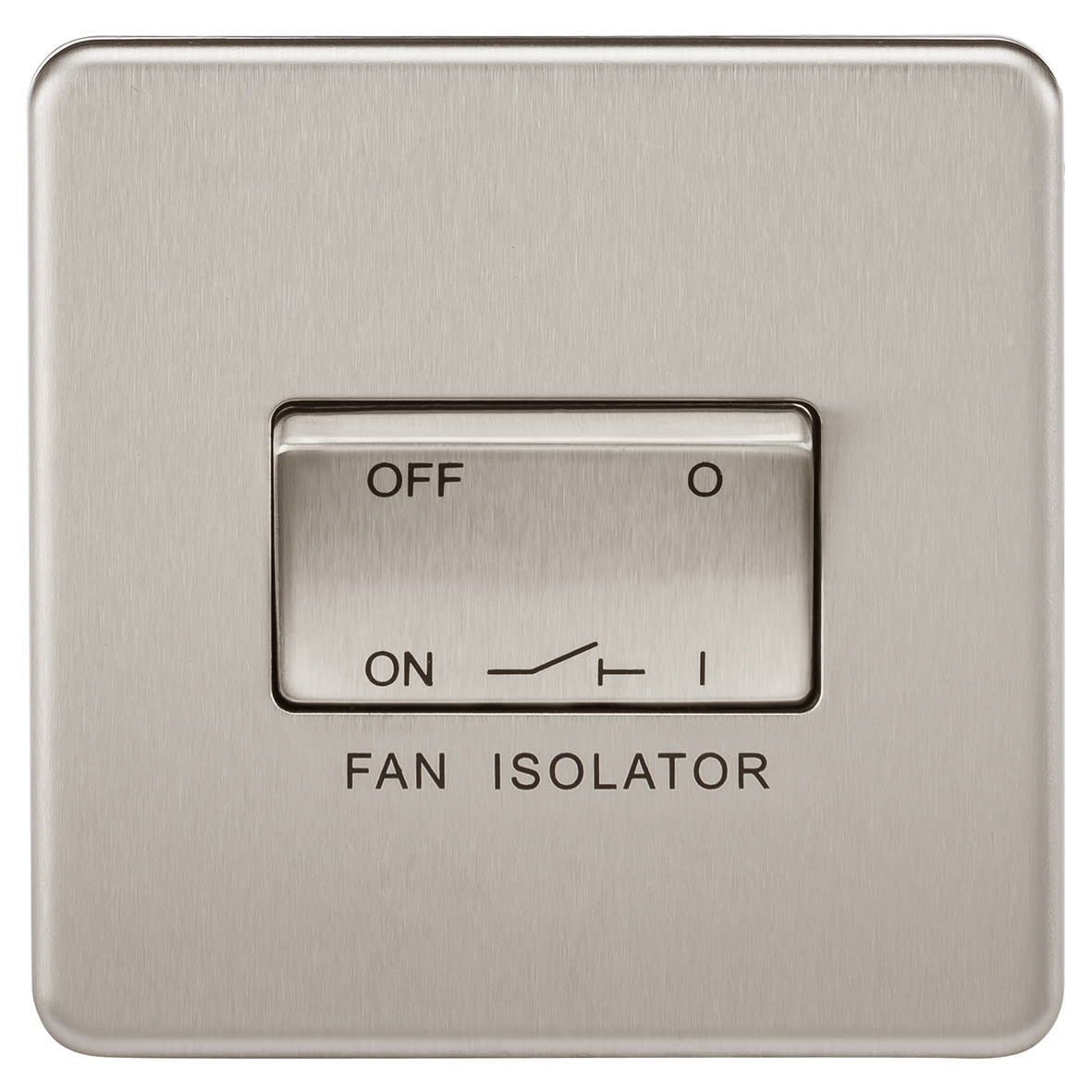 10AX 1 Gang Triple Pole Fan Isolator Switch - Brushed Chrome - view 4