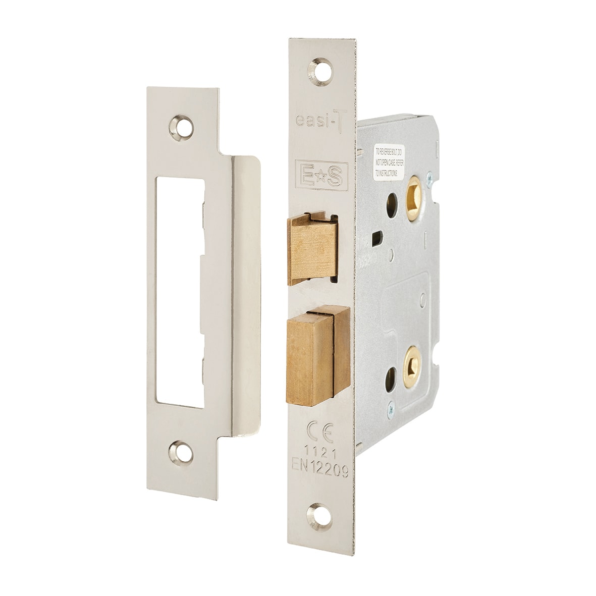 Polished/Satin Chrome Bathroom Lock Door Handles on Rose Pack - Belmonte Range - view 4